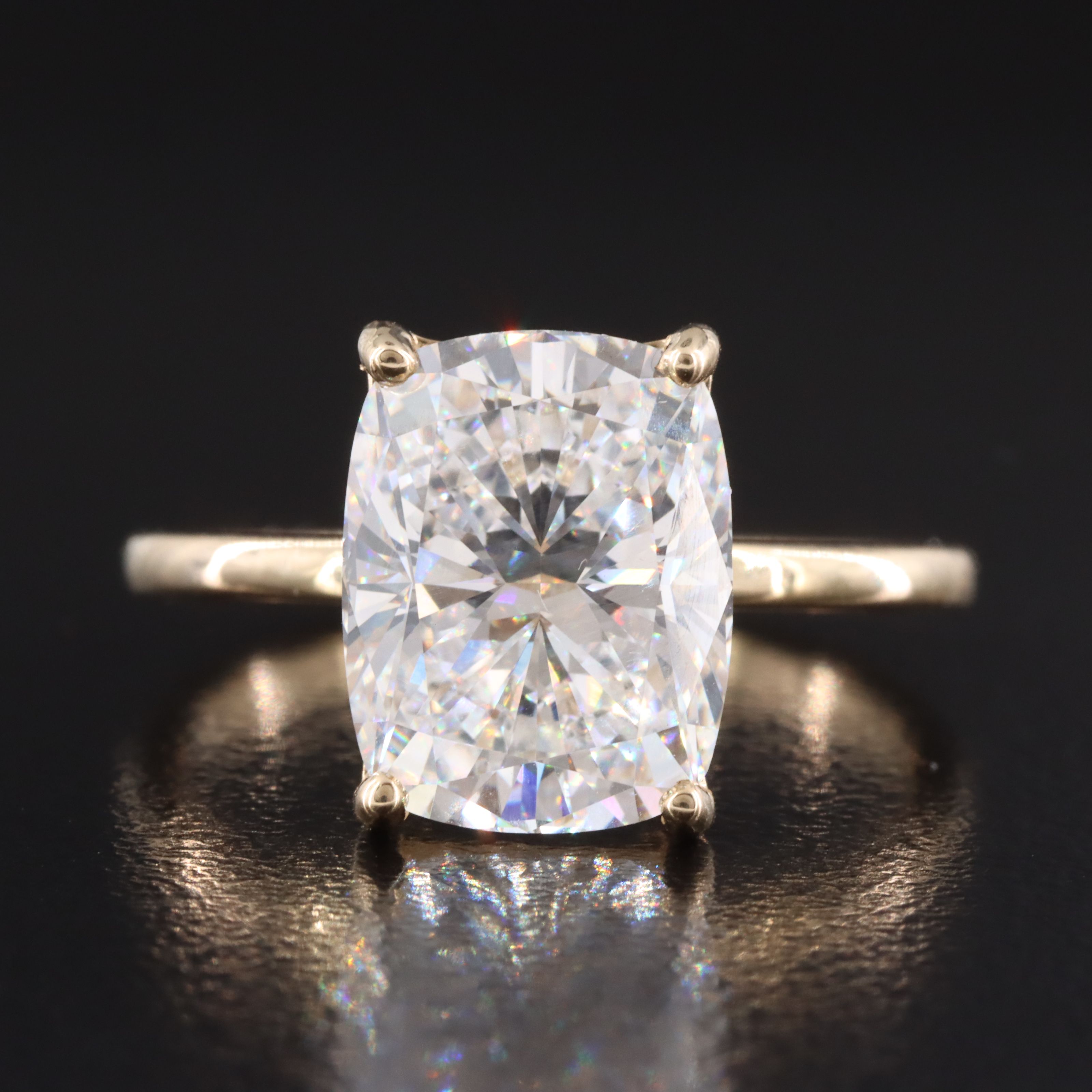 14K 4.09 CT Lab Grown Diamond Solitaire Ring with IGI Report