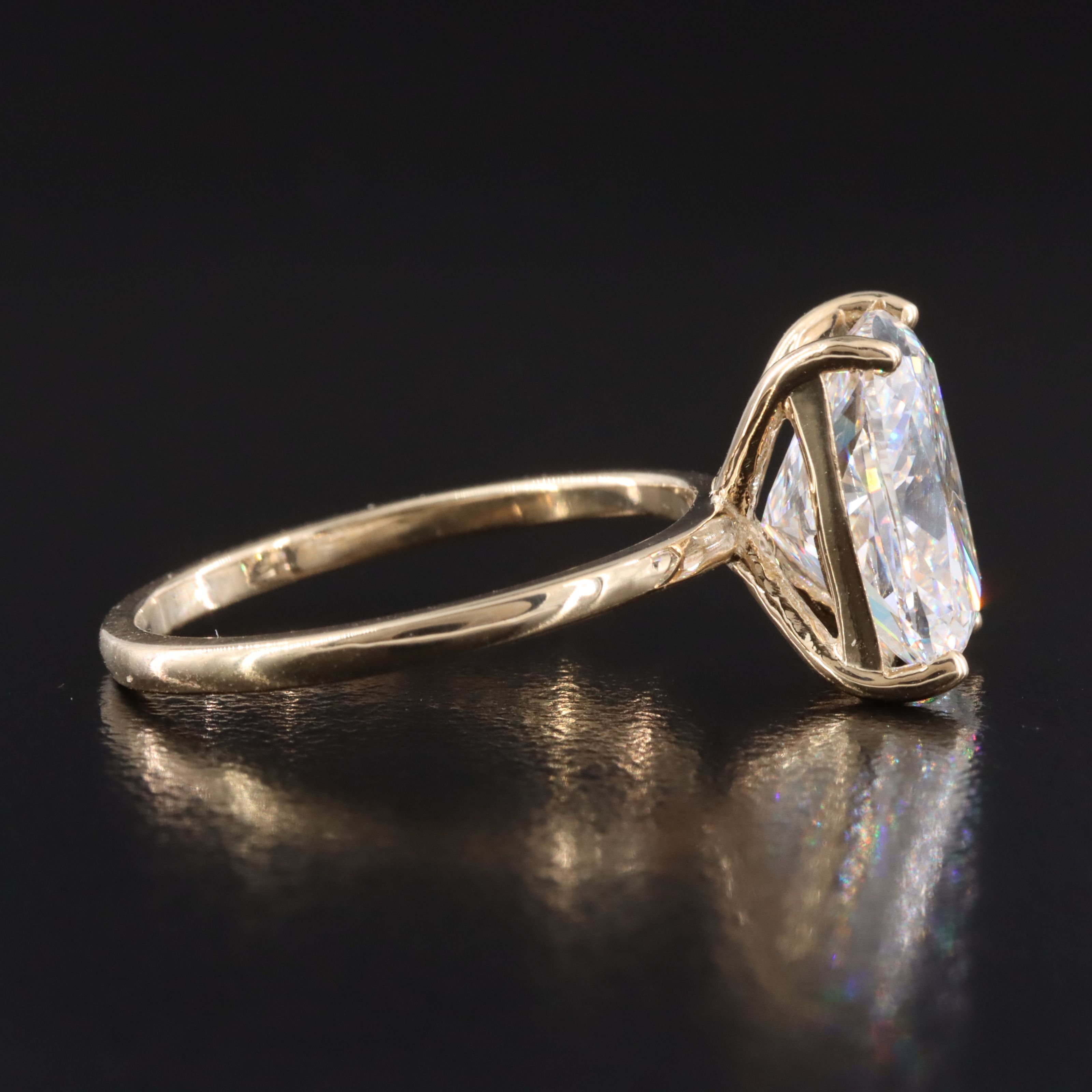 14K 4.09 CT Lab Grown Diamond Solitaire Ring with IGI Report