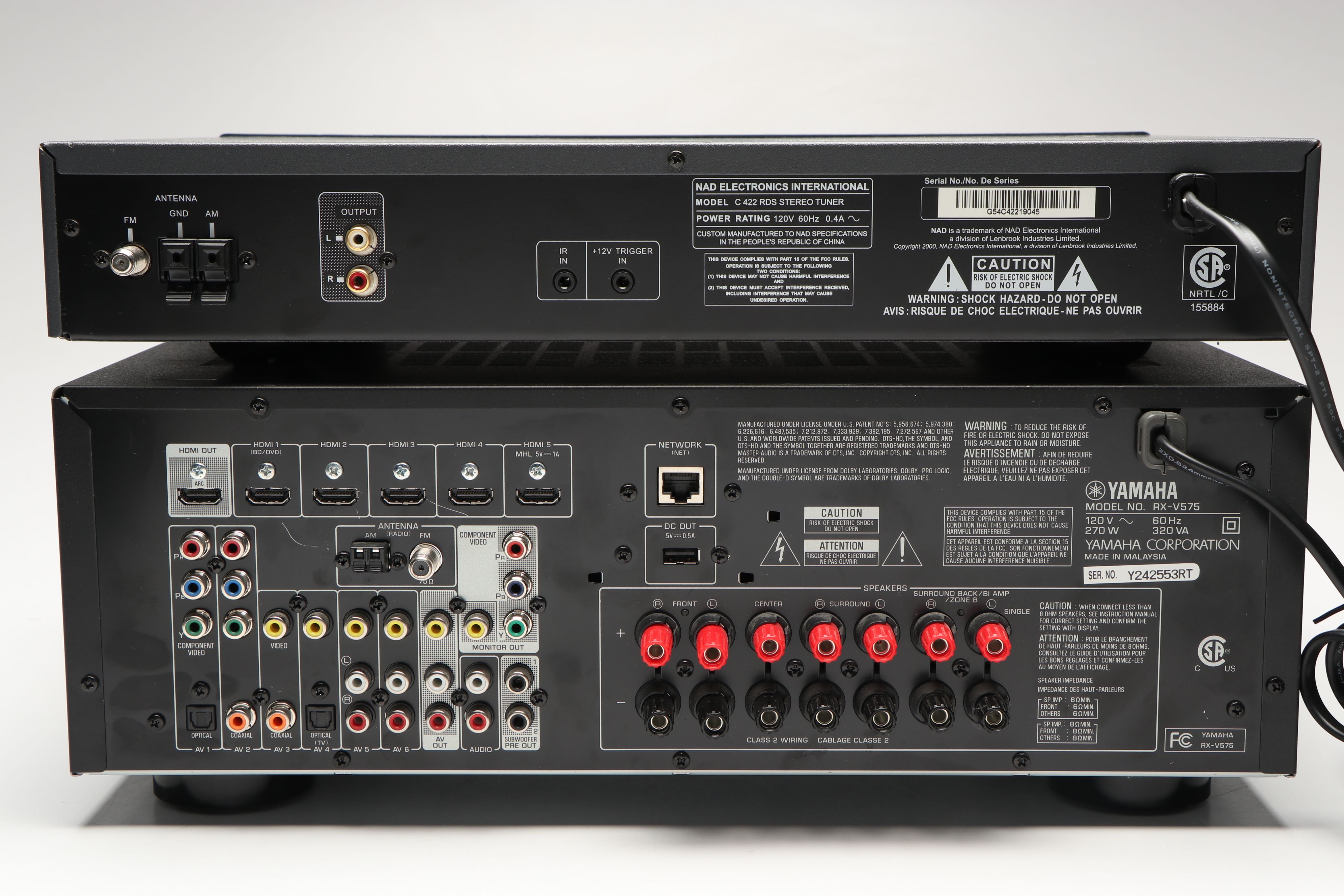 Yamaha RX-V575 AV Receiver with NAD C422 AM/FM Tuner