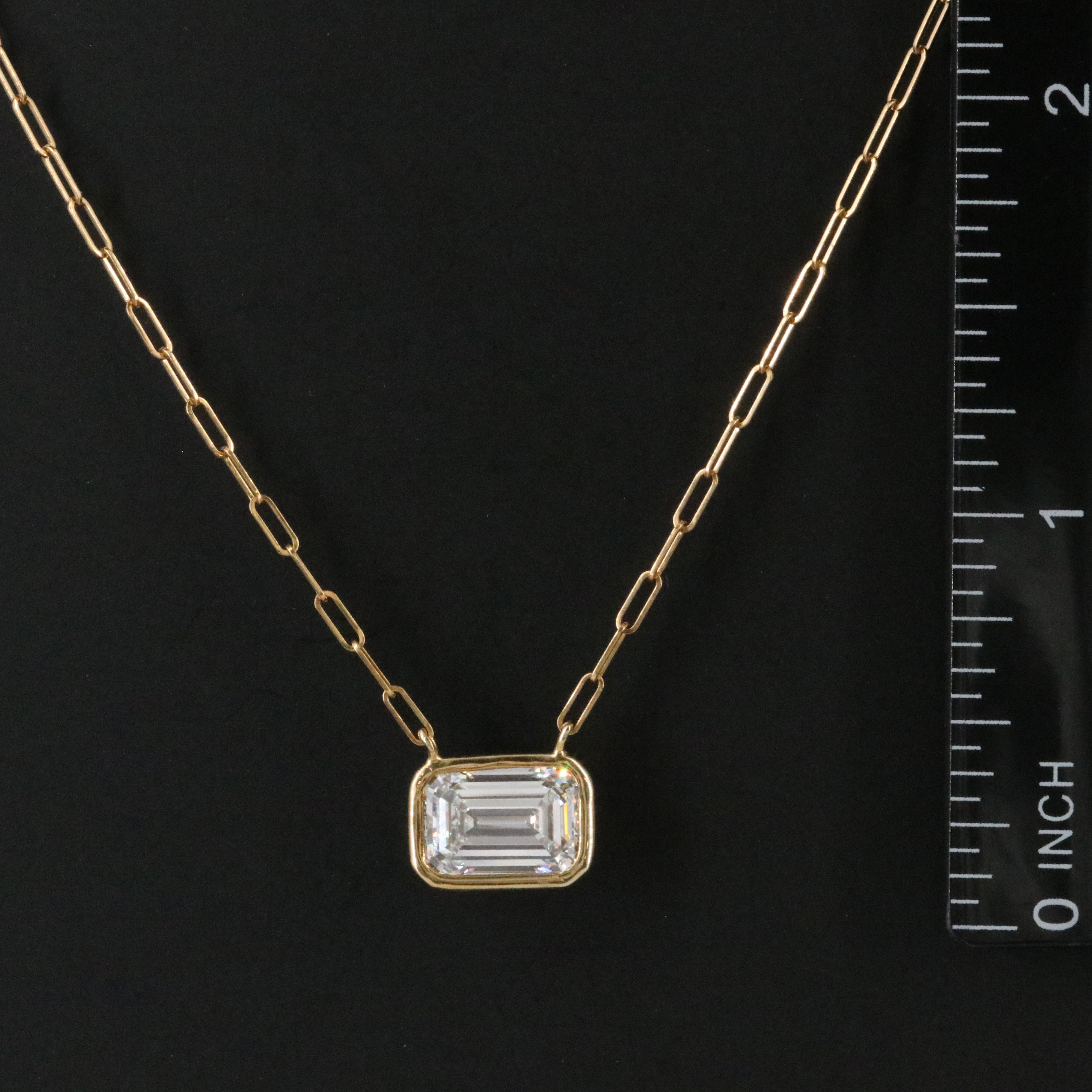 14K 3.07 CT Lab Grown Diamond Solitaire Necklace with Online IGI Report