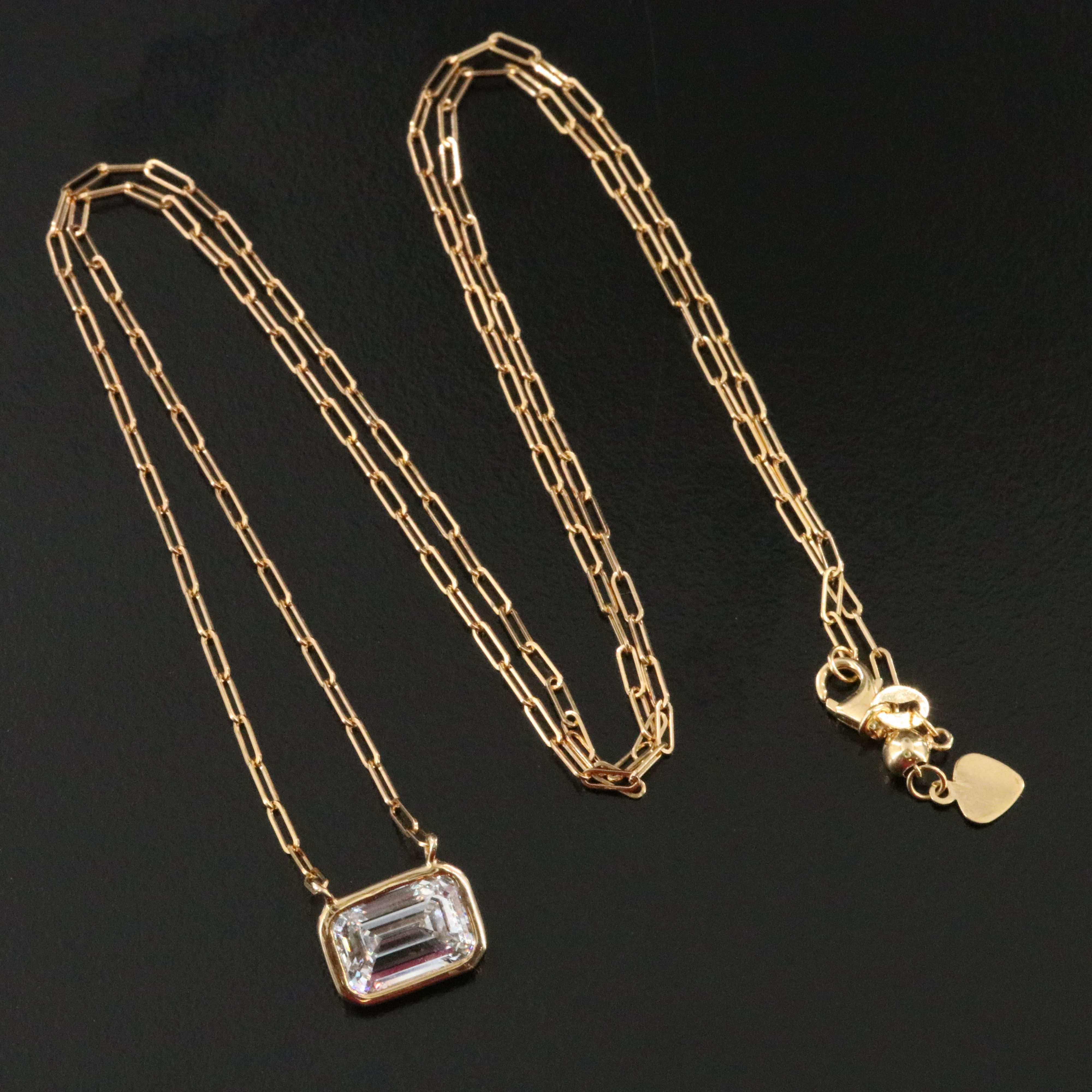 14K 3.07 CT Lab Grown Diamond Solitaire Necklace with Online IGI Report