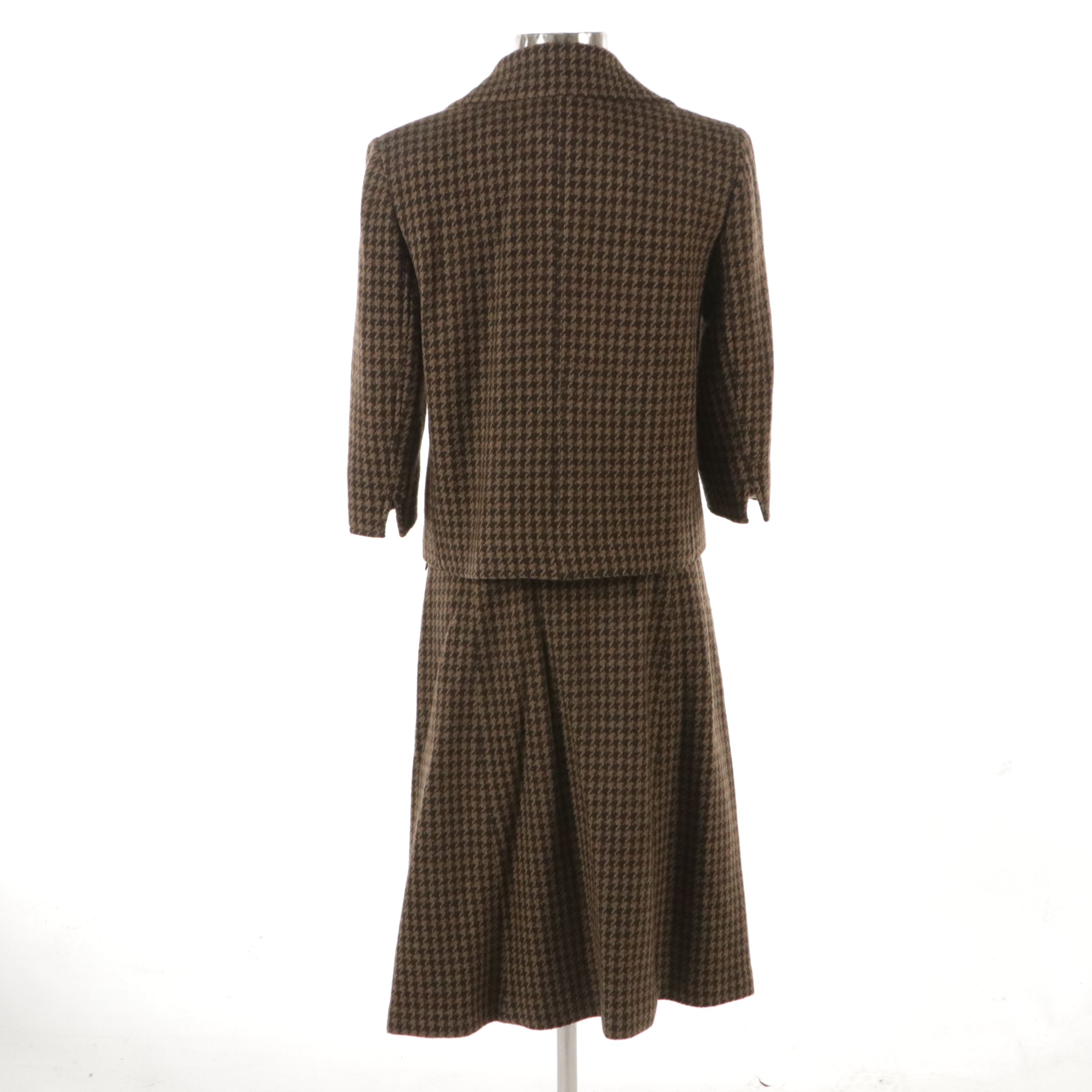 Lauren Ralph Lauren Houndstooth Wool Skirt Suit and Silk/Cashmere Knit Sweater