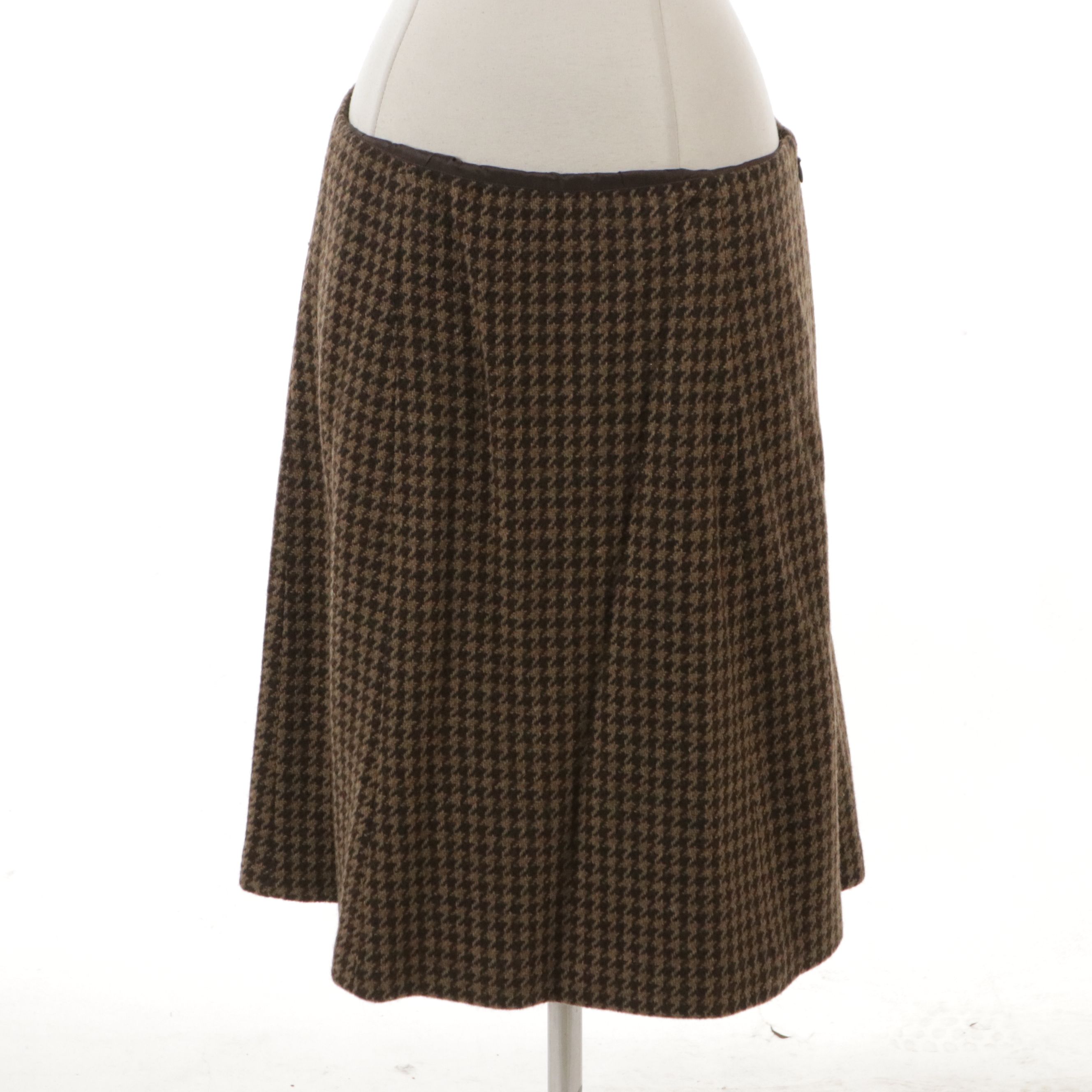 Lauren Ralph Lauren Houndstooth Wool Skirt Suit and Silk/Cashmere Knit Sweater
