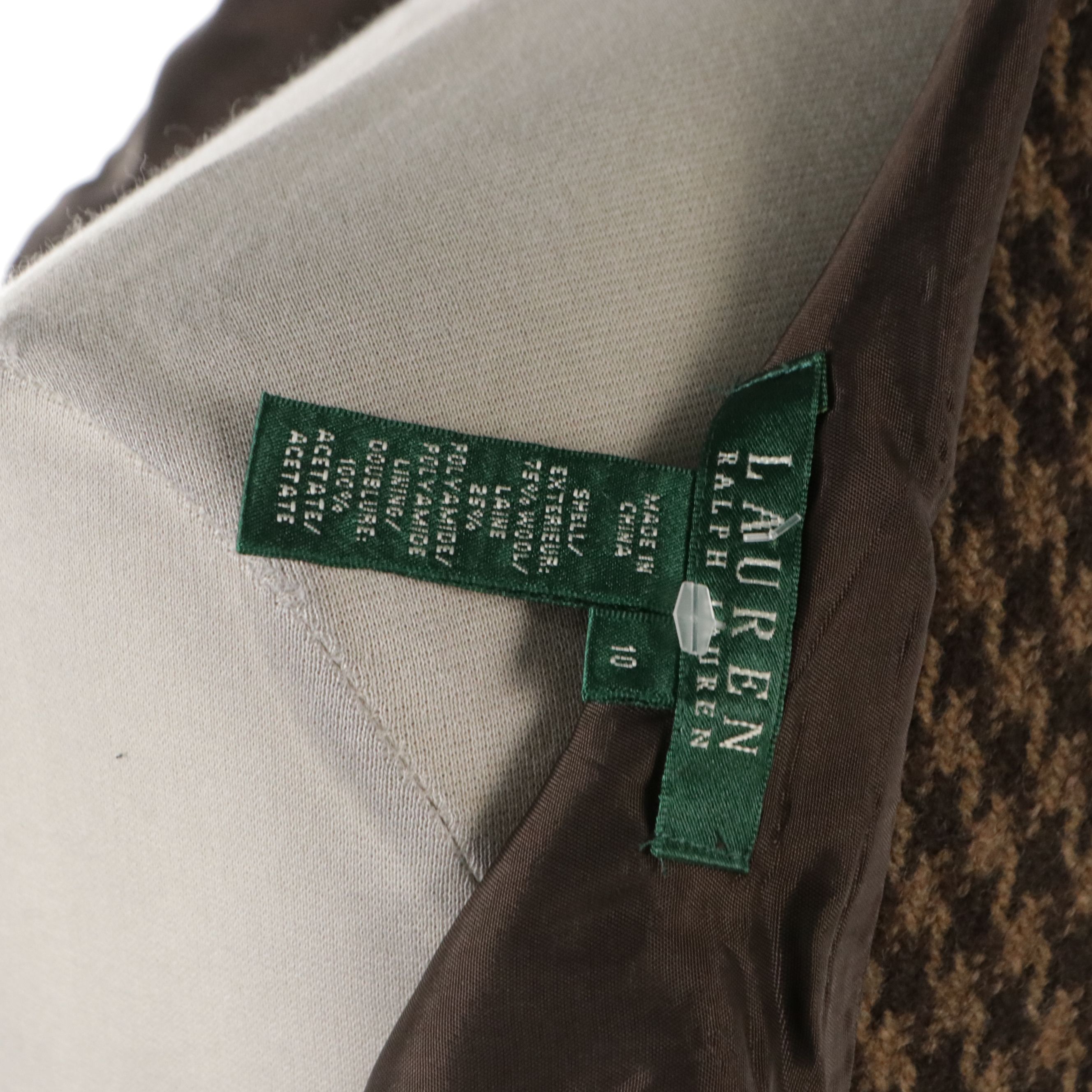 Lauren Ralph Lauren Houndstooth Wool Skirt Suit and Silk/Cashmere Knit Sweater