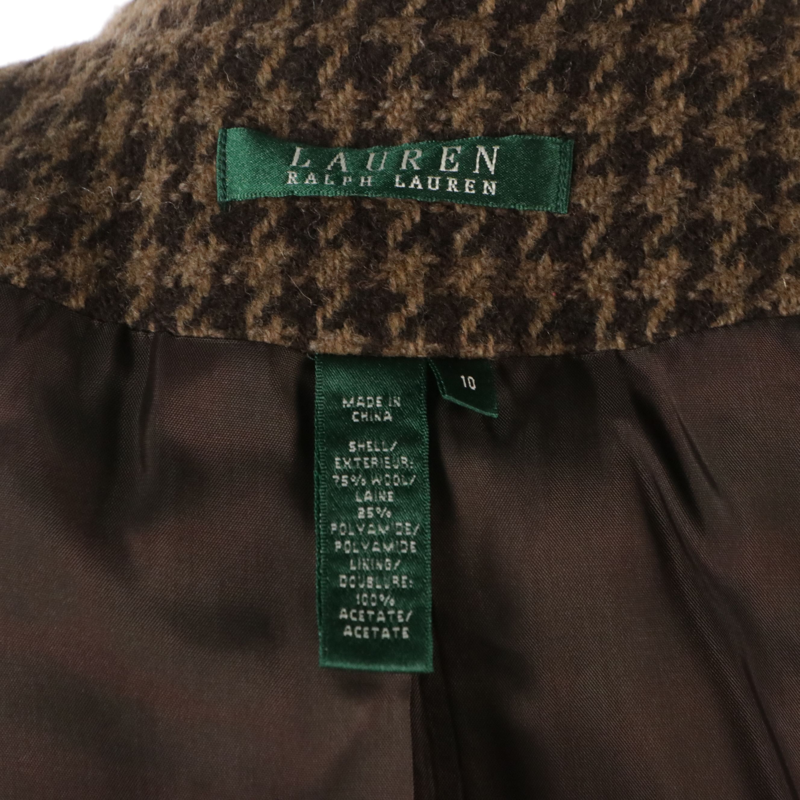 Lauren Ralph Lauren Houndstooth Wool Skirt Suit and Silk/Cashmere Knit Sweater