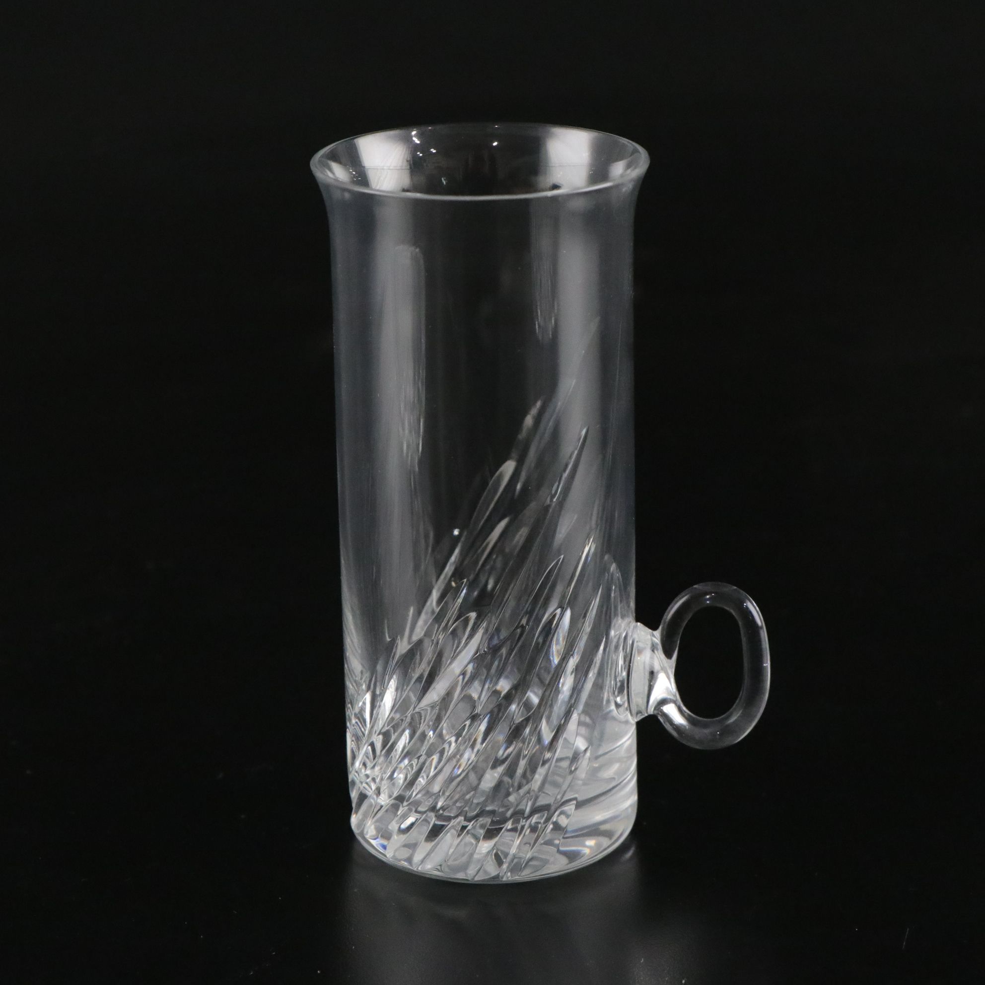 Asymmetric Cut Crystal Cylinder Mugs with Serving Bowl and Small Dish