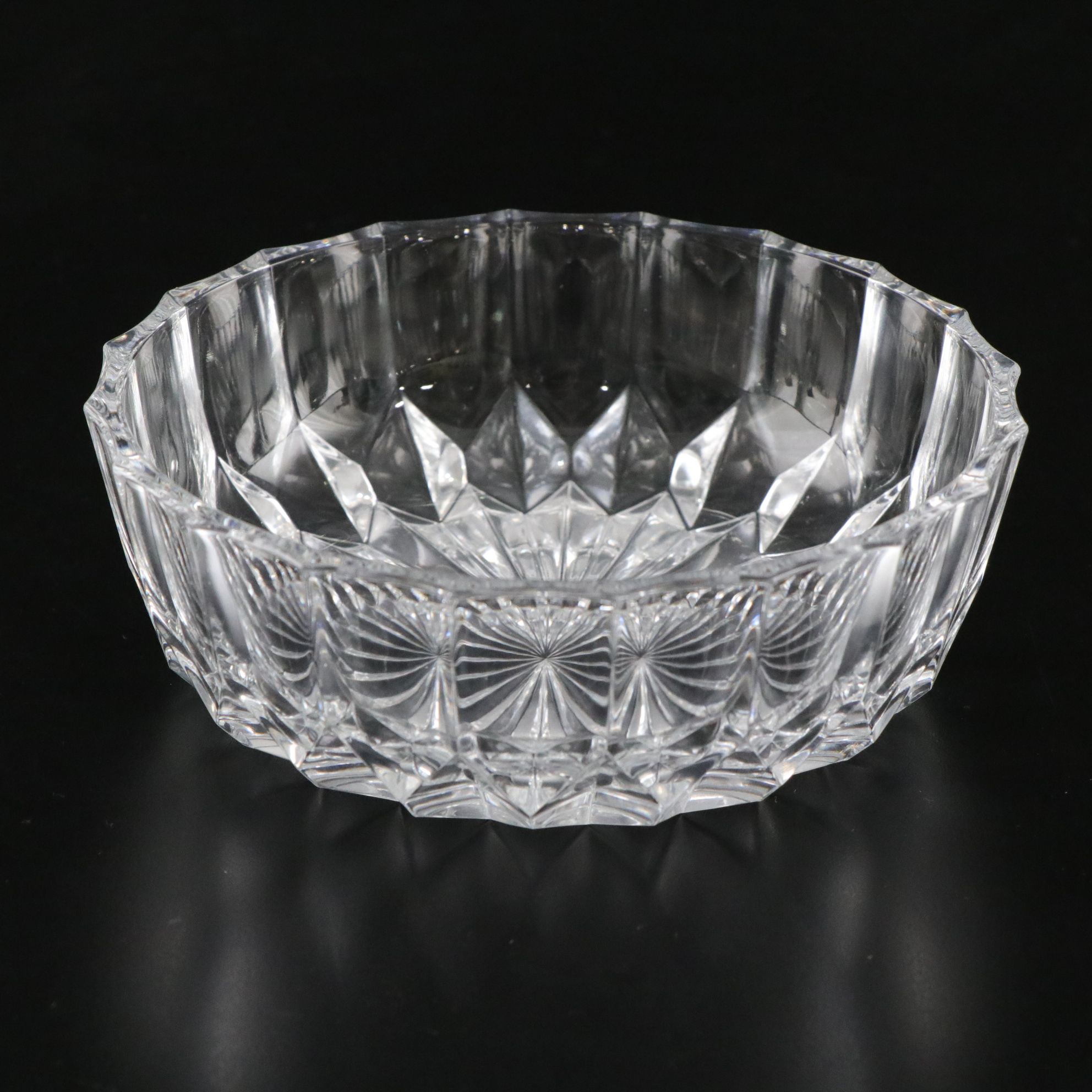 Asymmetric Cut Crystal Cylinder Mugs with Serving Bowl and Small Dish