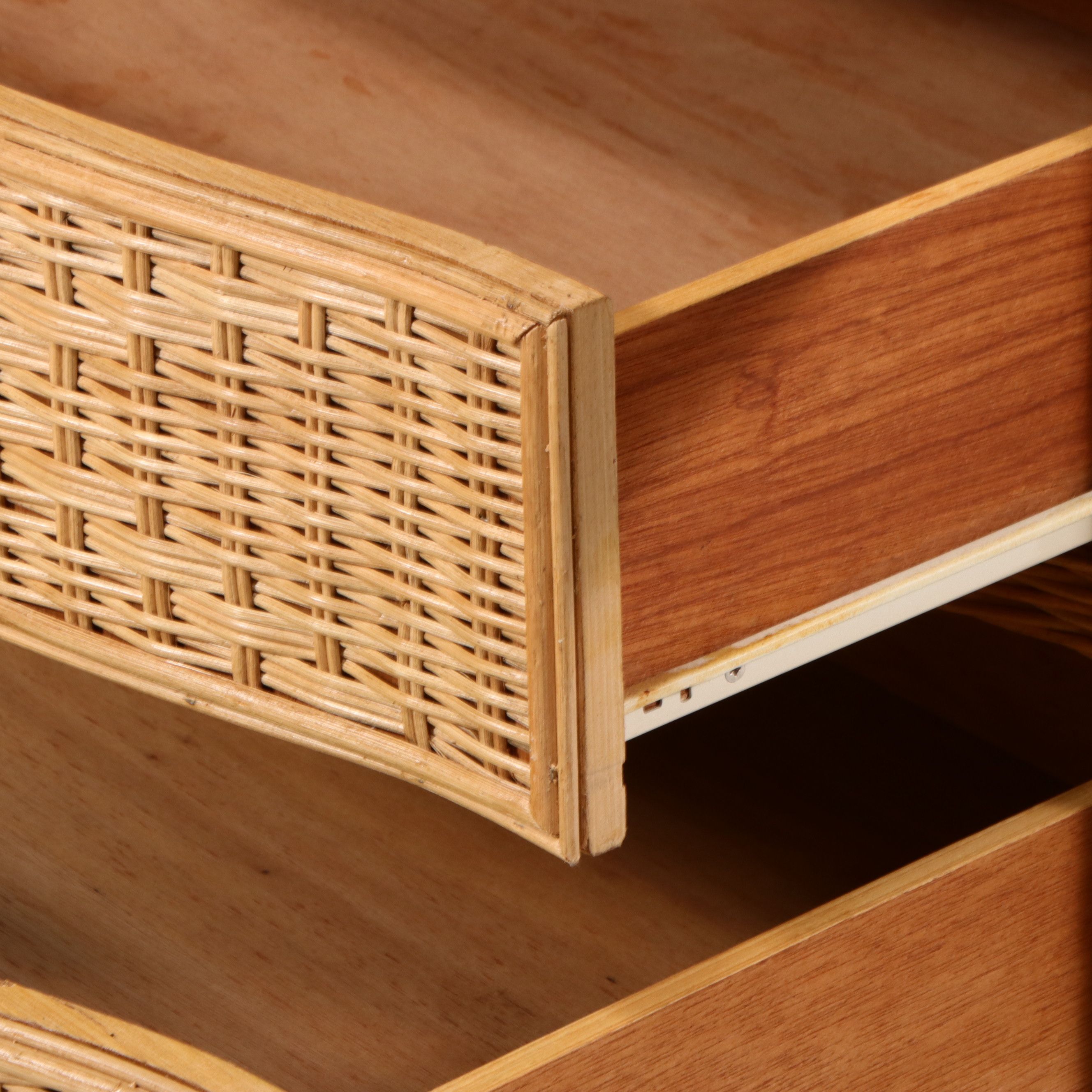 Pier 1 Imports Woven Wicker and Rattan Wardrobe Armoire, Late 20th Century