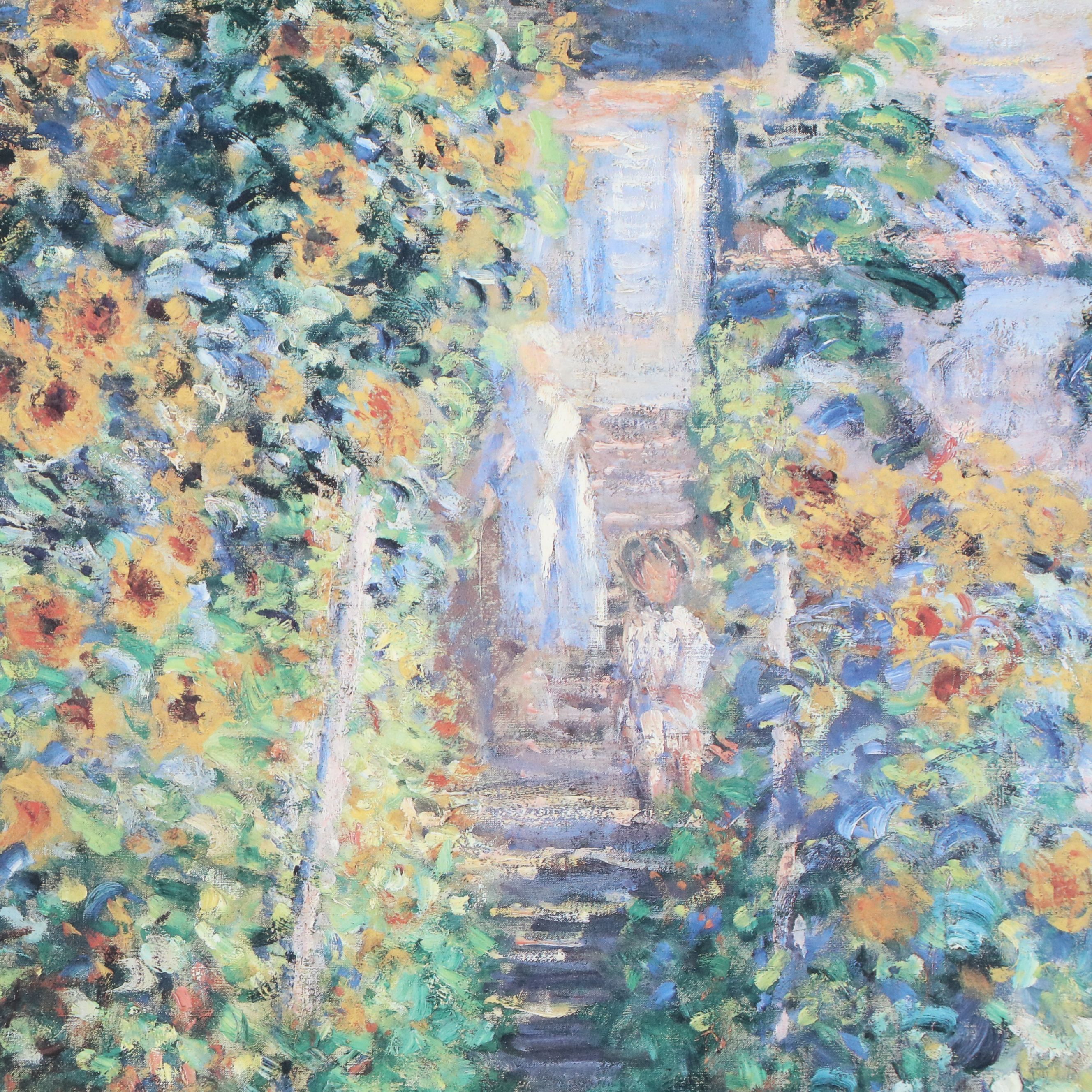 Offset Lithograph After Claude Monet "The Artist's Garden at Vétheuil," 1989