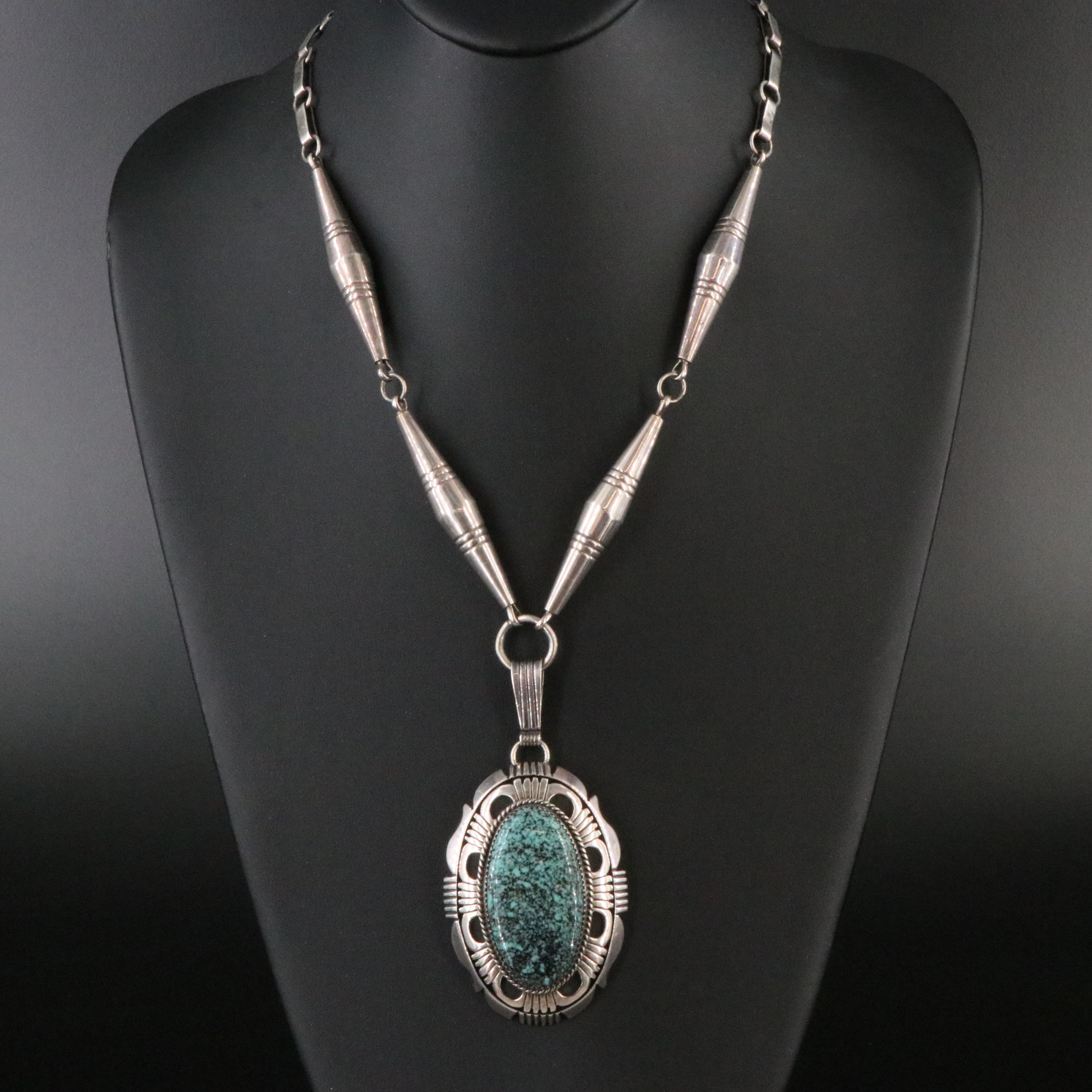 Will Denetdale Navajo Sterling Turquoise Necklace