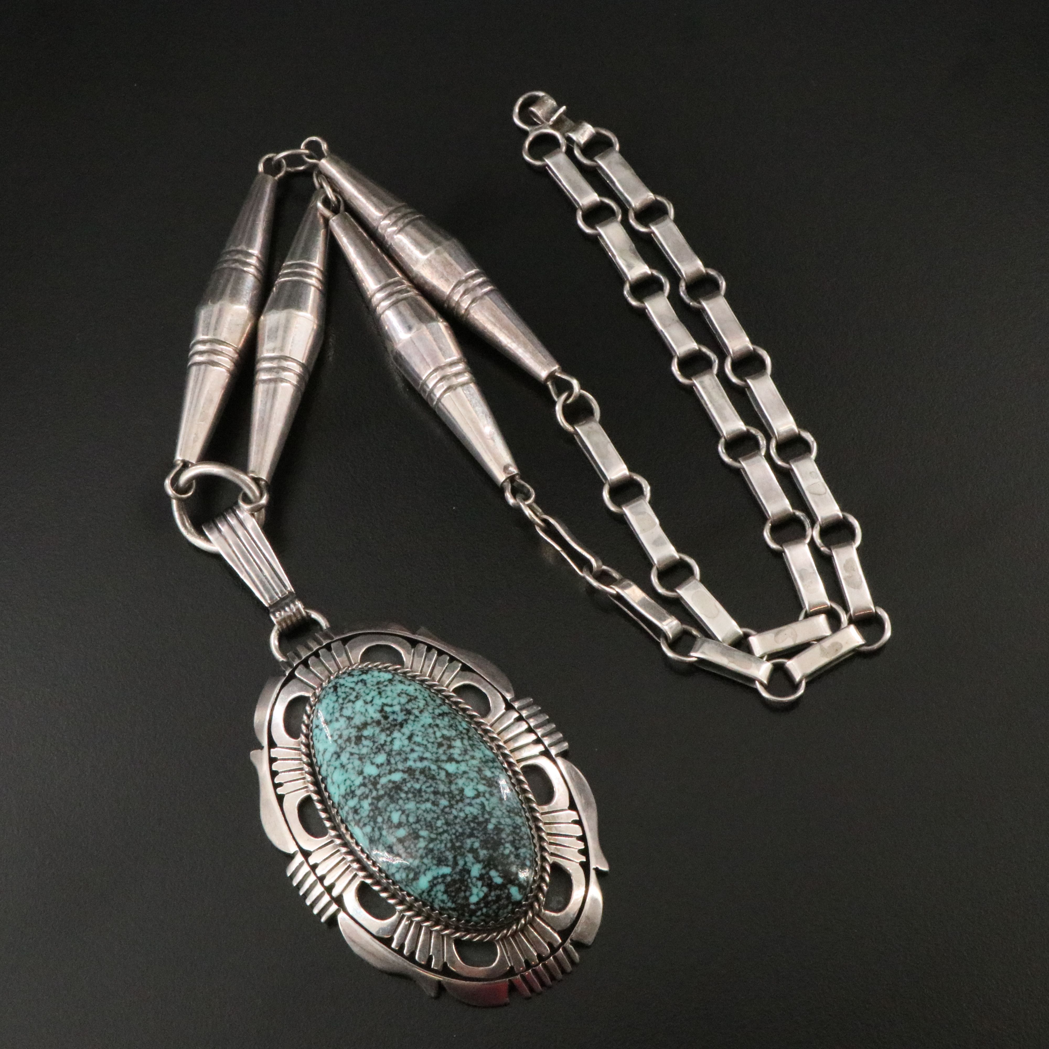 Will Denetdale Navajo Sterling Turquoise Necklace