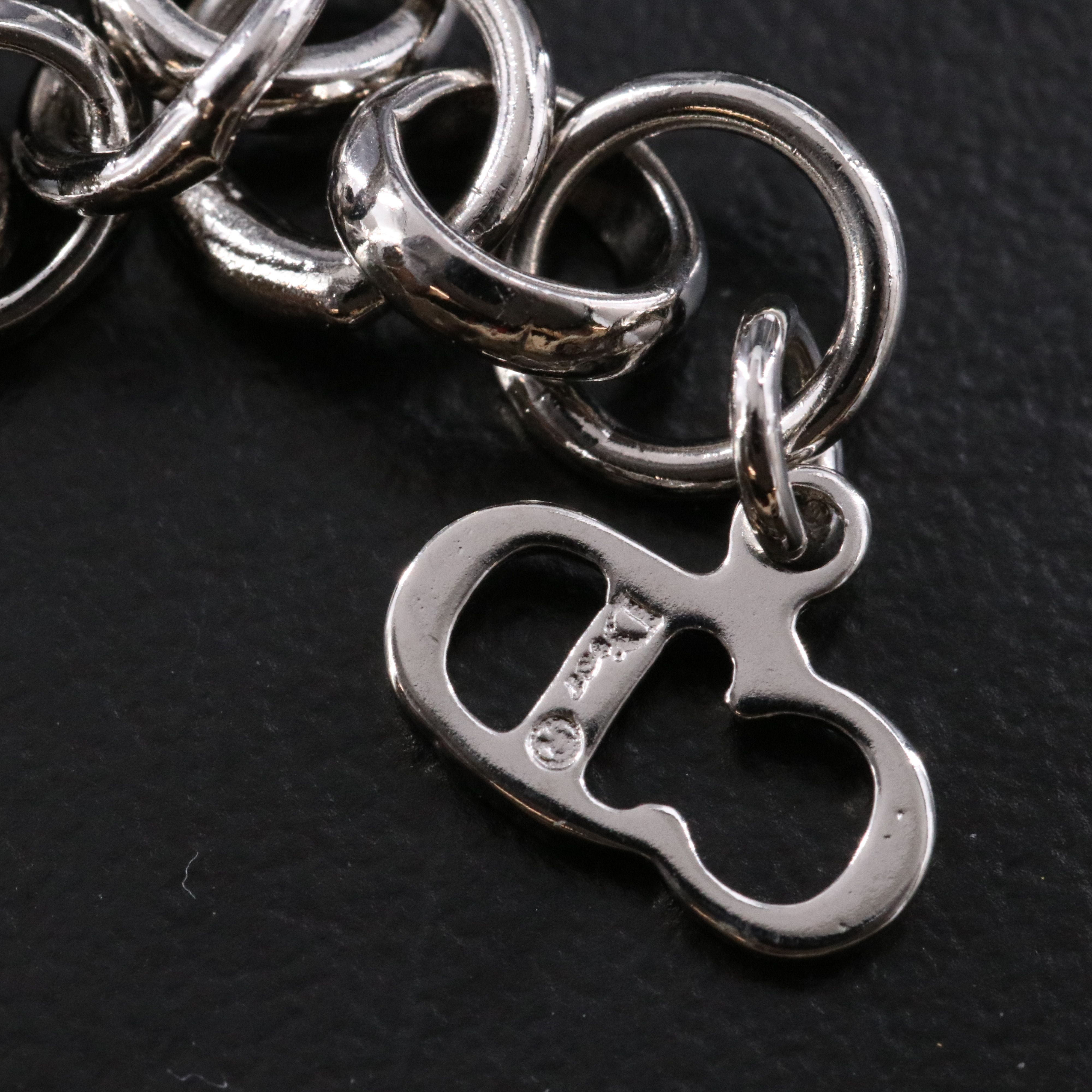 Christian Dior CD Leather Bow Choker Necklace