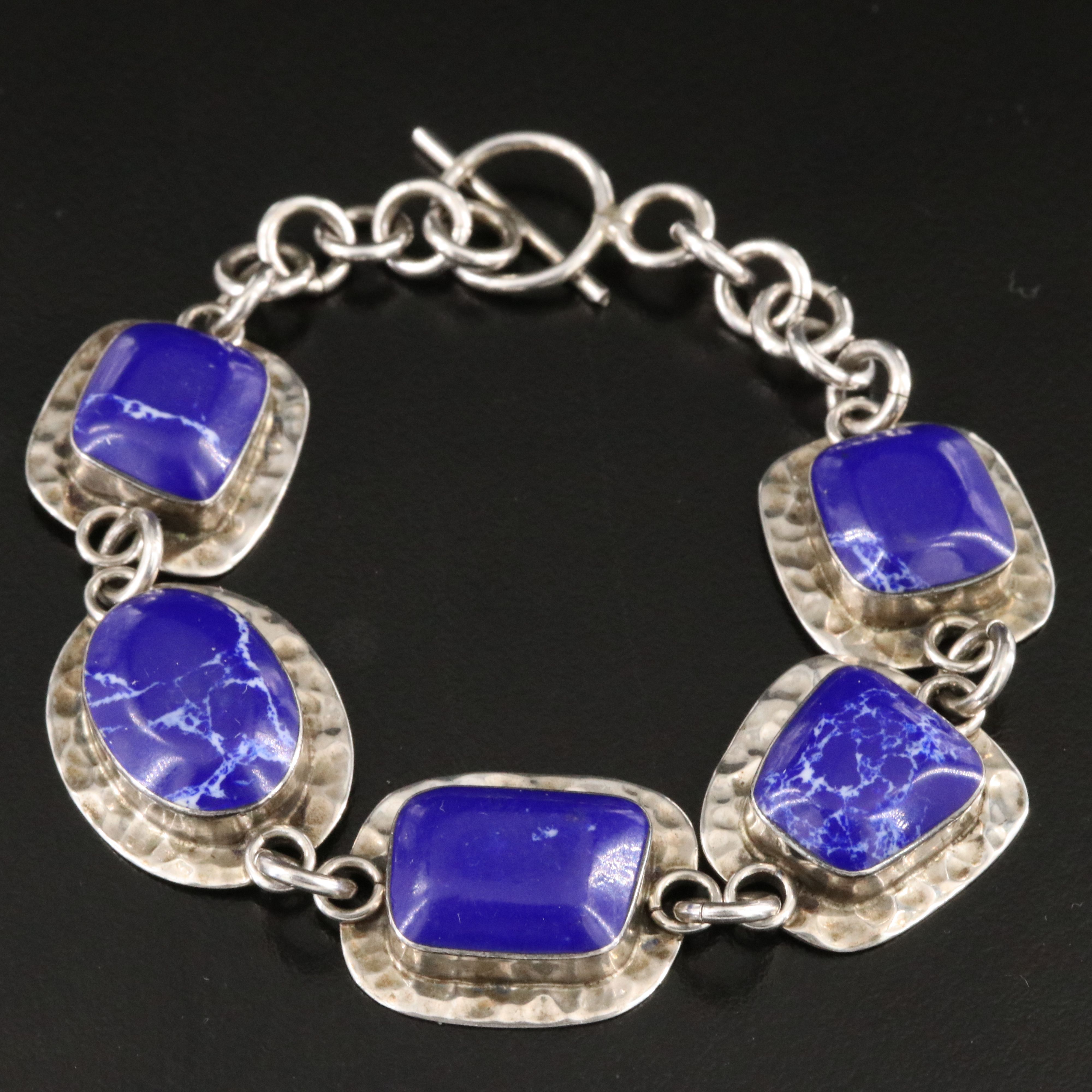 Sterling Faux Lapis Lazuli Bracelet