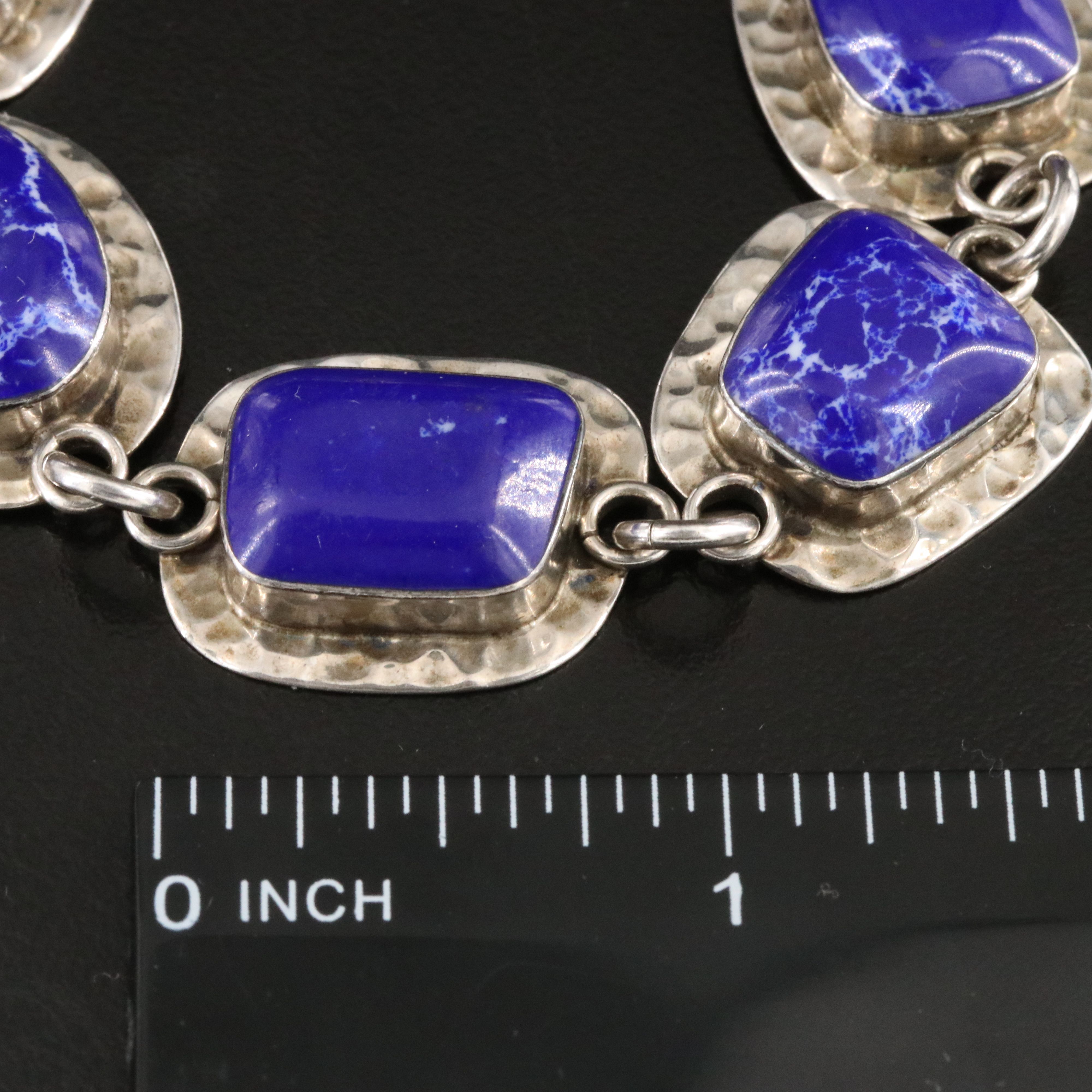 Sterling Faux Lapis Lazuli Bracelet