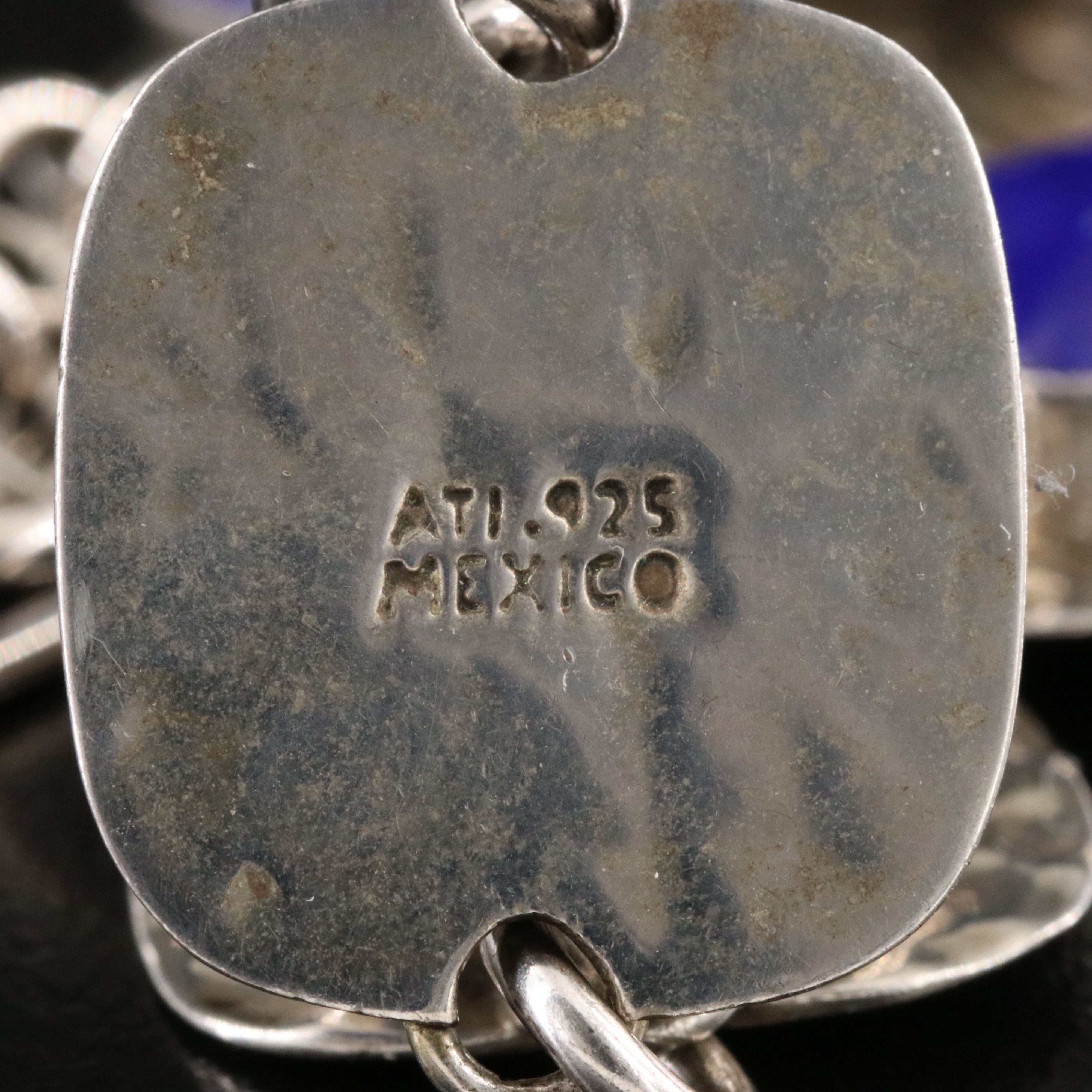 Sterling Faux Lapis Lazuli Bracelet