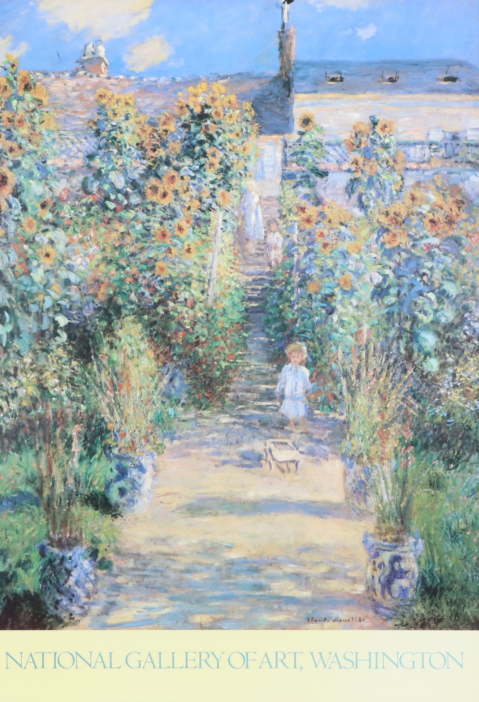 Offset Lithograph After Claude Monet "The Artist's Garden at Vétheuil," 1989