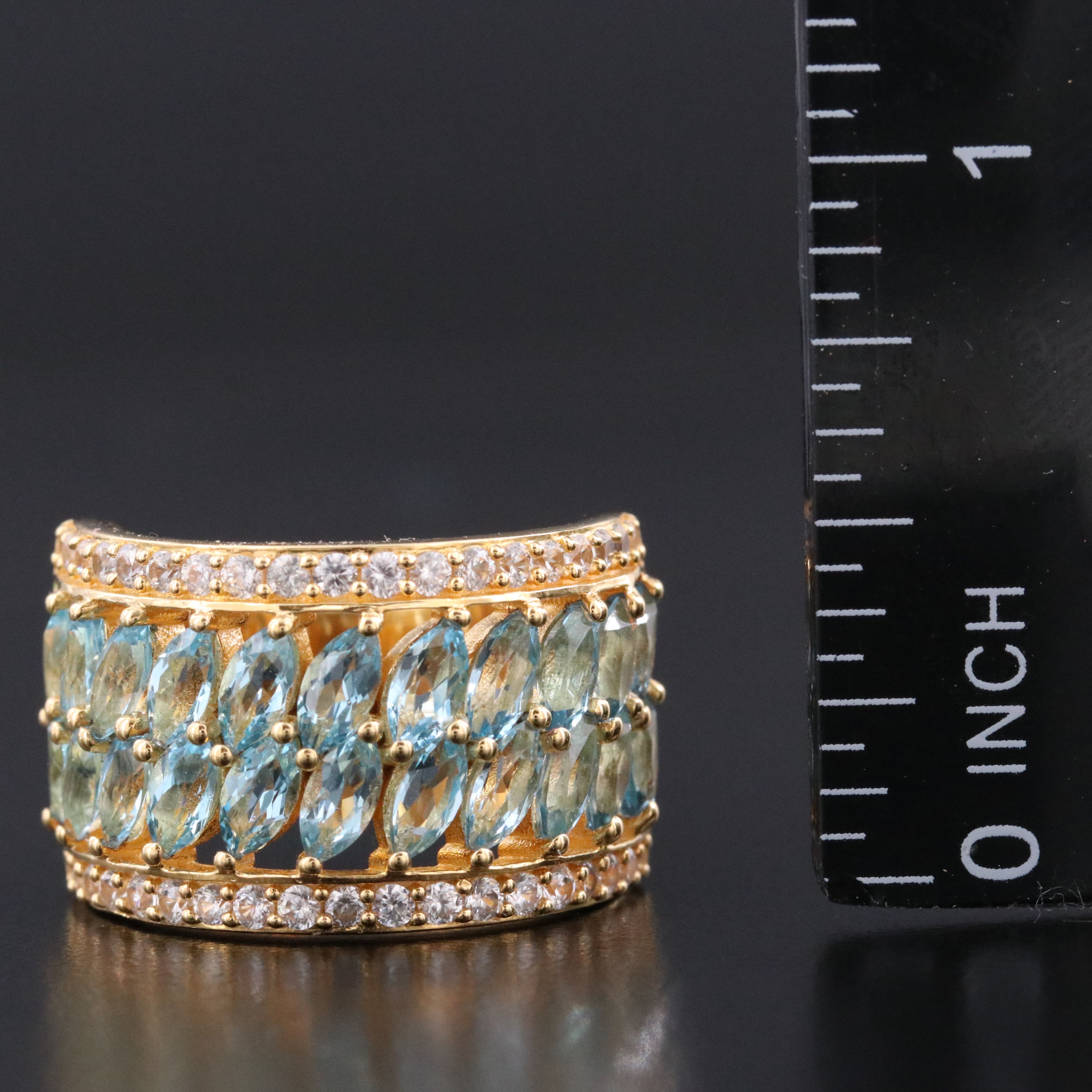 Sterling Topaz and White Topaz Band