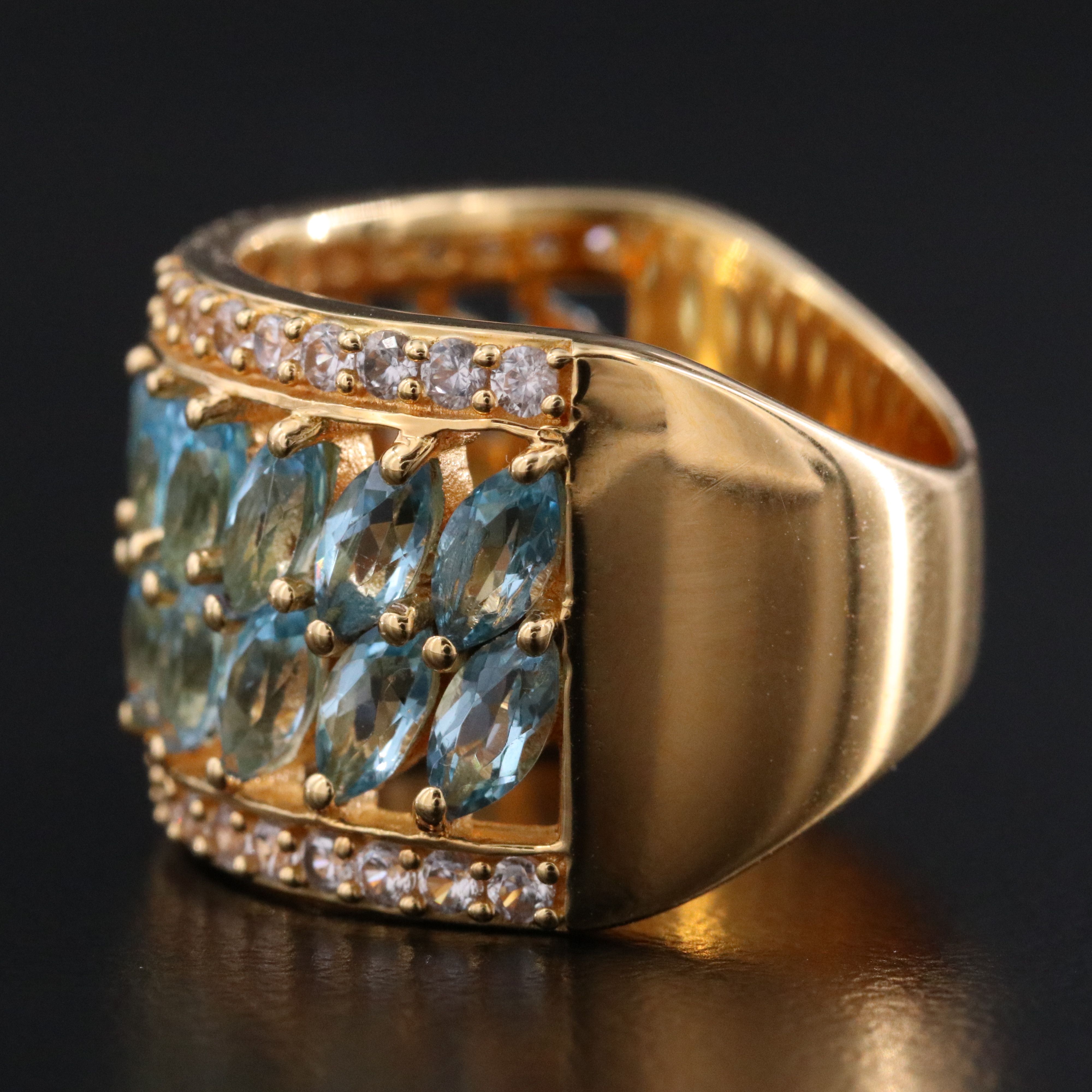 Sterling Topaz and White Topaz Band