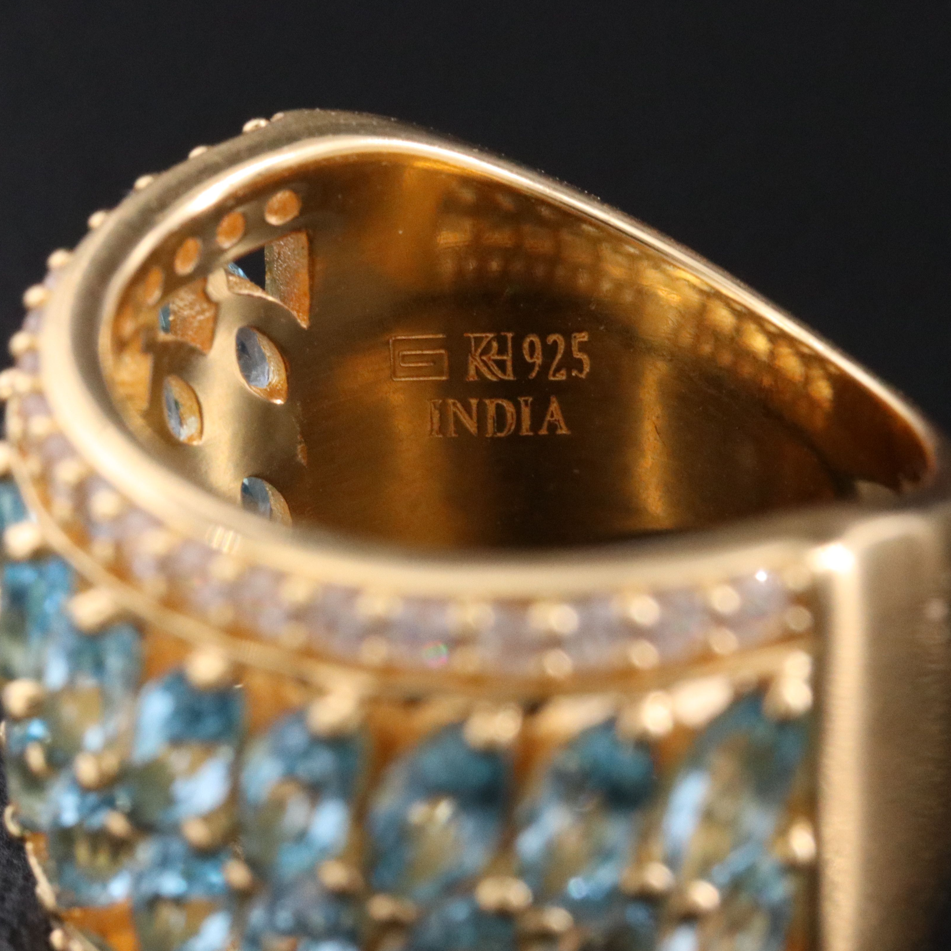 Sterling Topaz and White Topaz Band