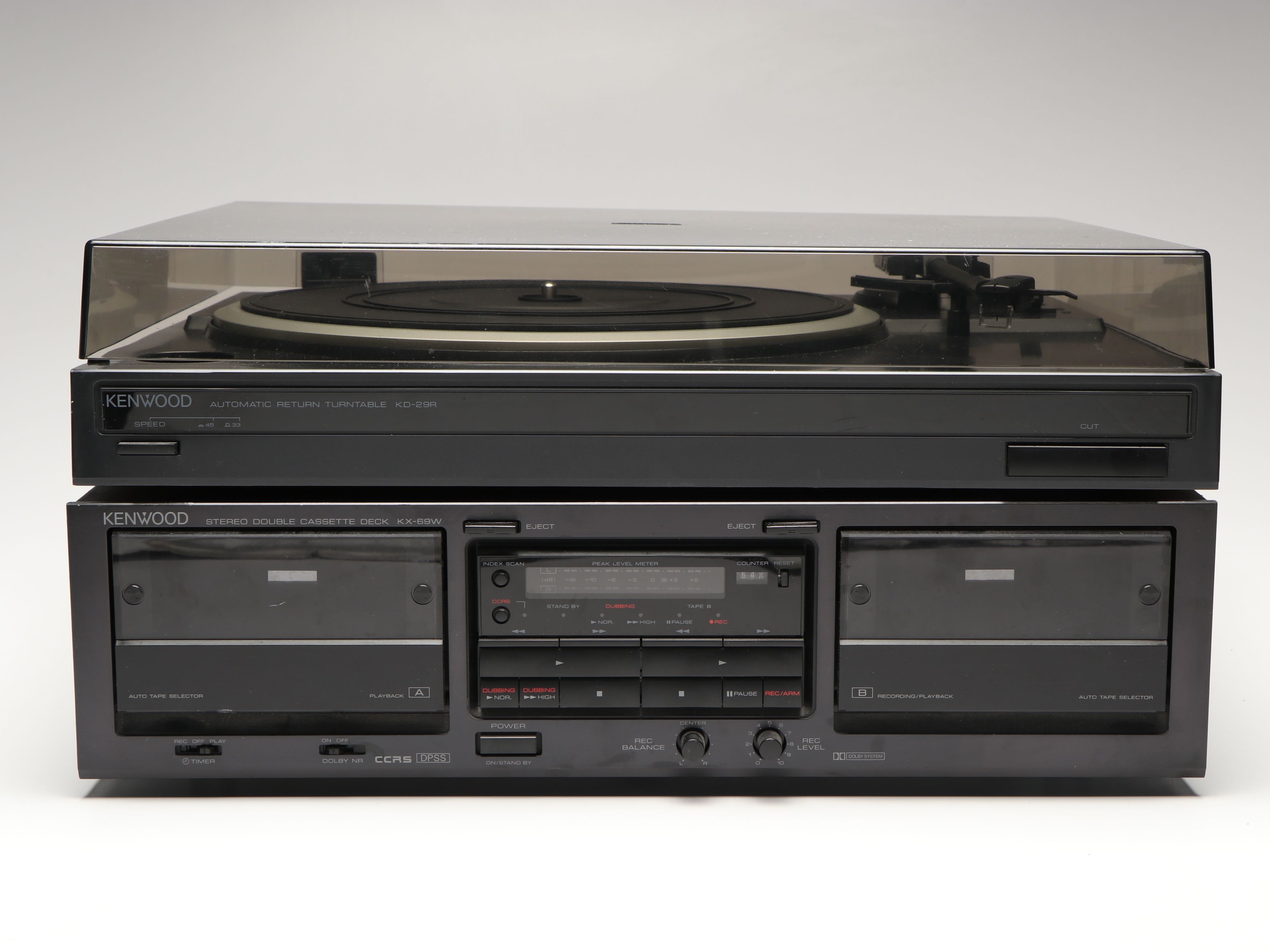 Kenwood KX-69W Cassette Deck and KD-29R Automatic Return Turntable