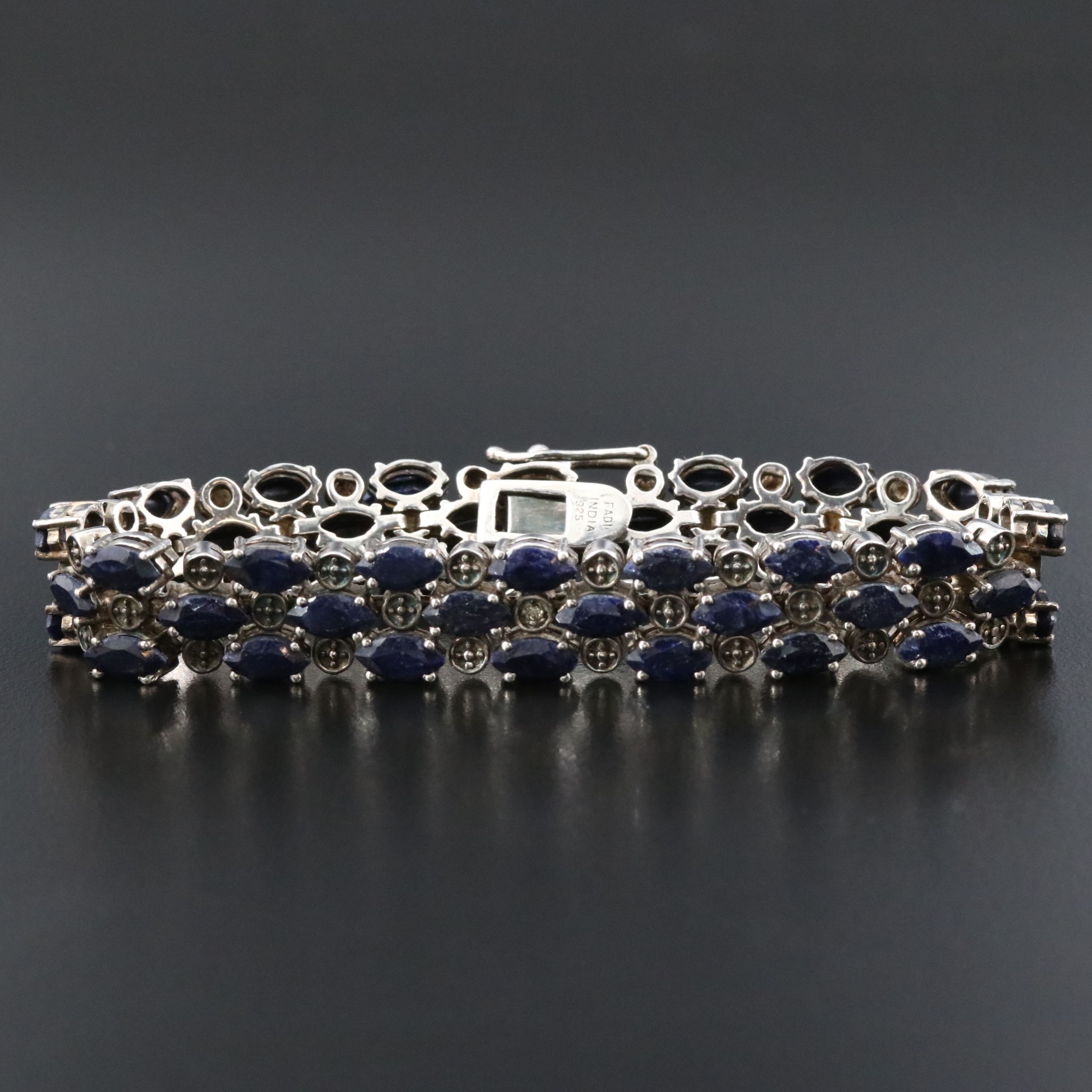 Sterling Filled Corundum and Daimond Accented Bracelet