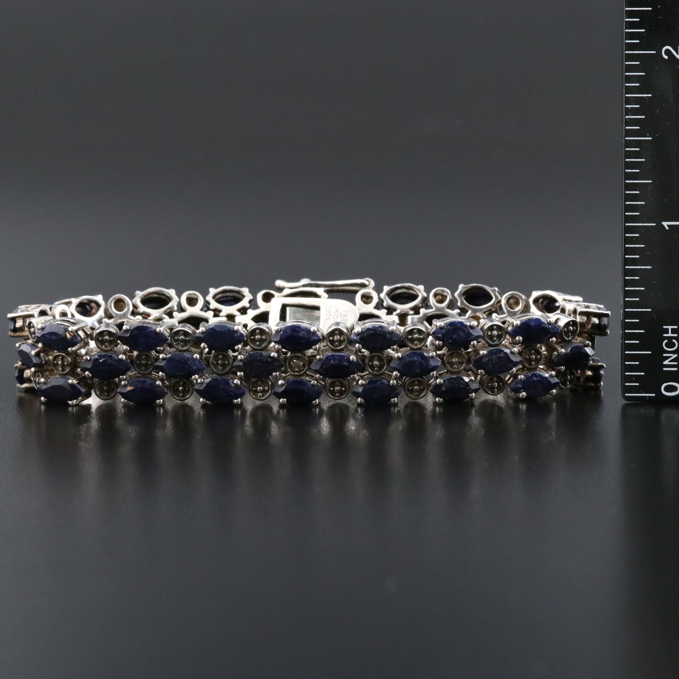 Sterling Filled Corundum and Daimond Accented Bracelet