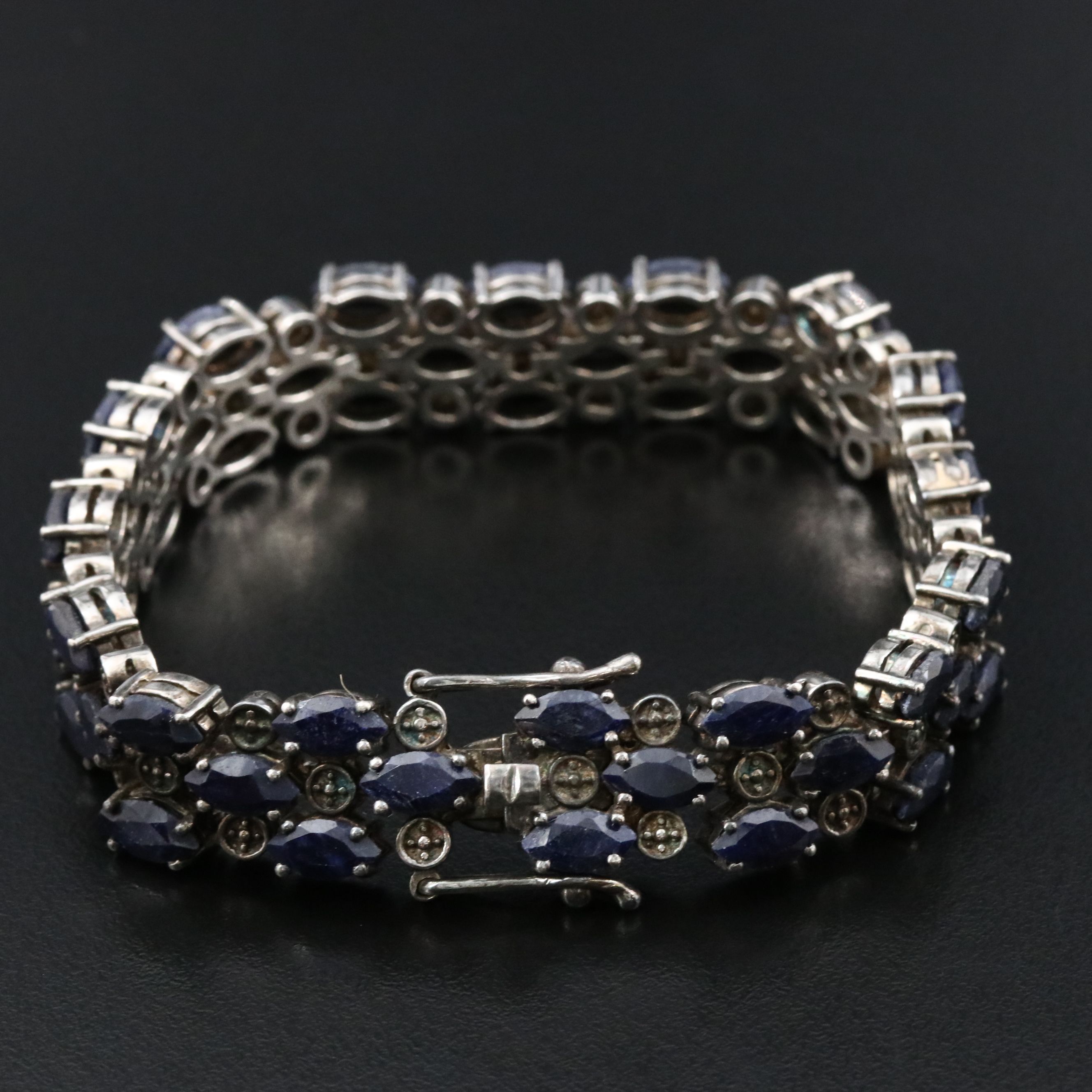 Sterling Filled Corundum and Daimond Accented Bracelet