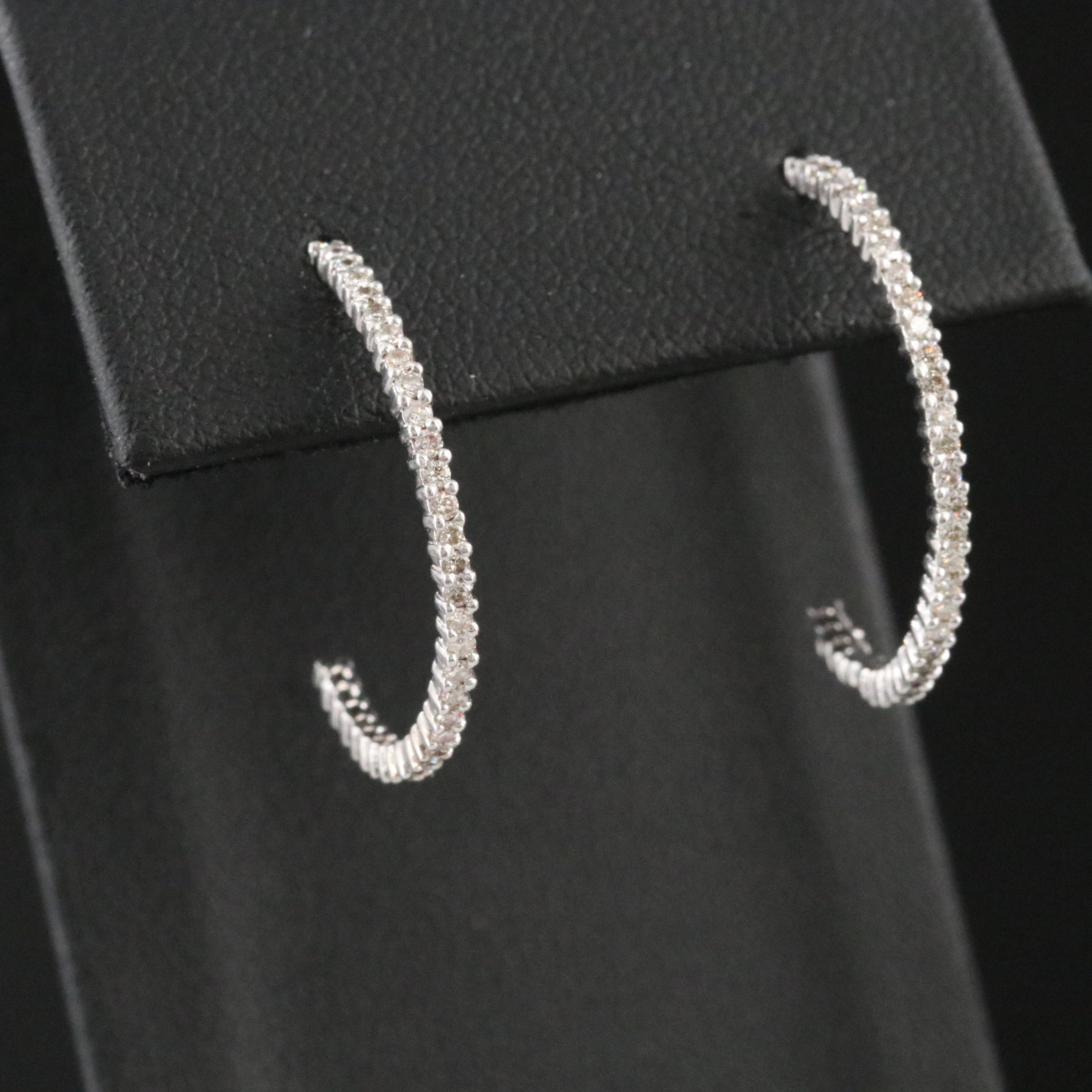 14K 0.45 CTW Diamond Half Hoop Earrings