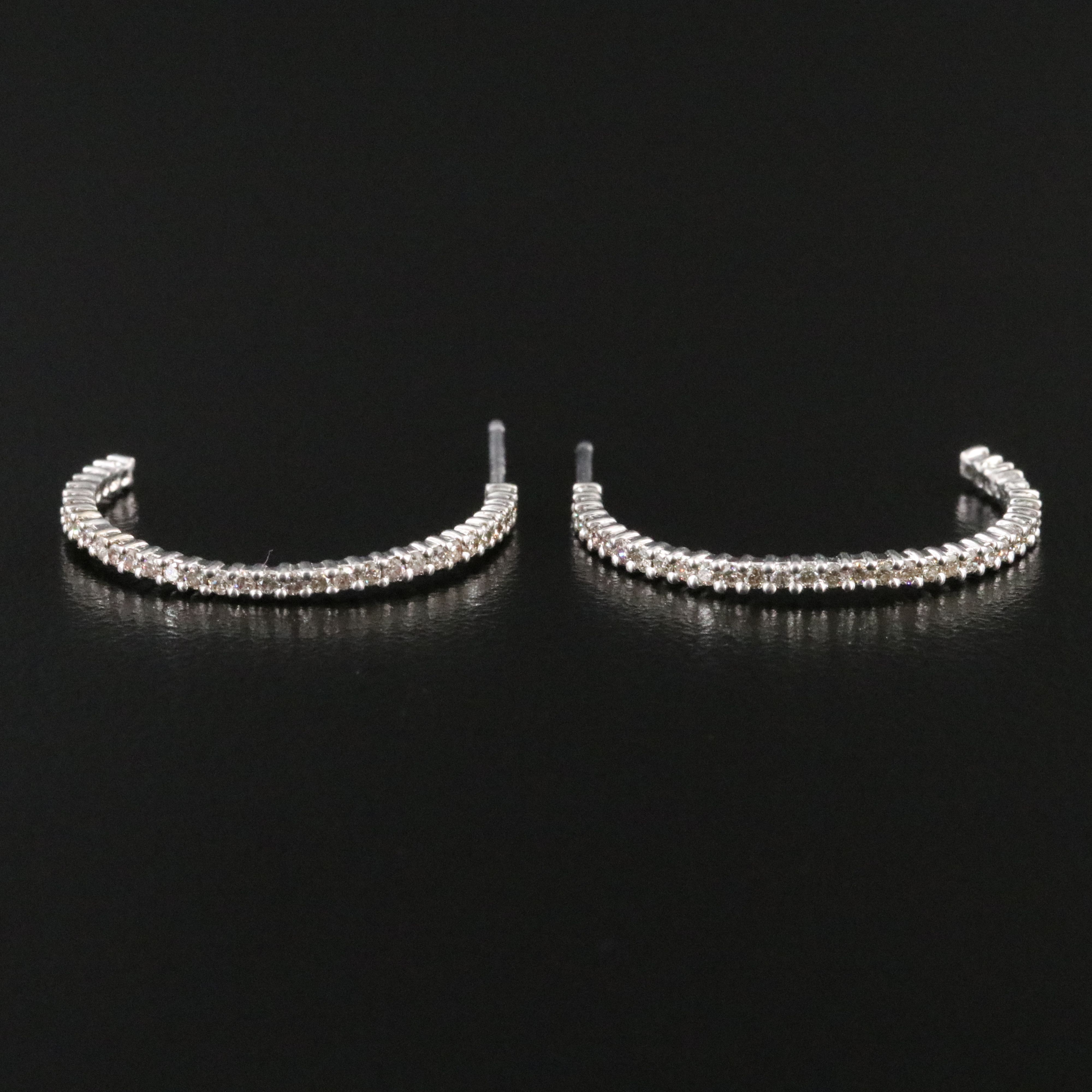 14K 0.45 CTW Diamond Half Hoop Earrings