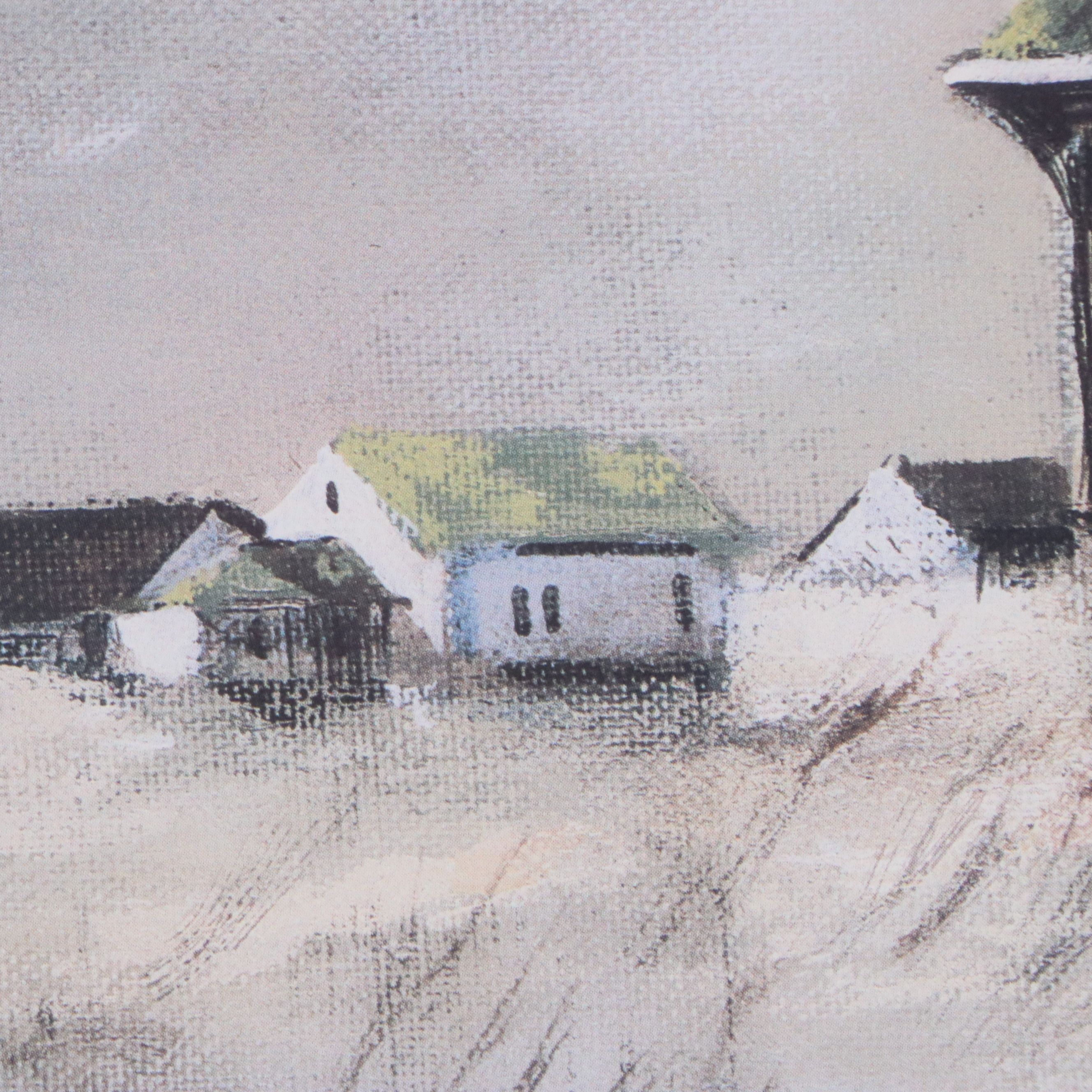 Robert Fabe Offset Lithograph "Beach House," Late 20th Century