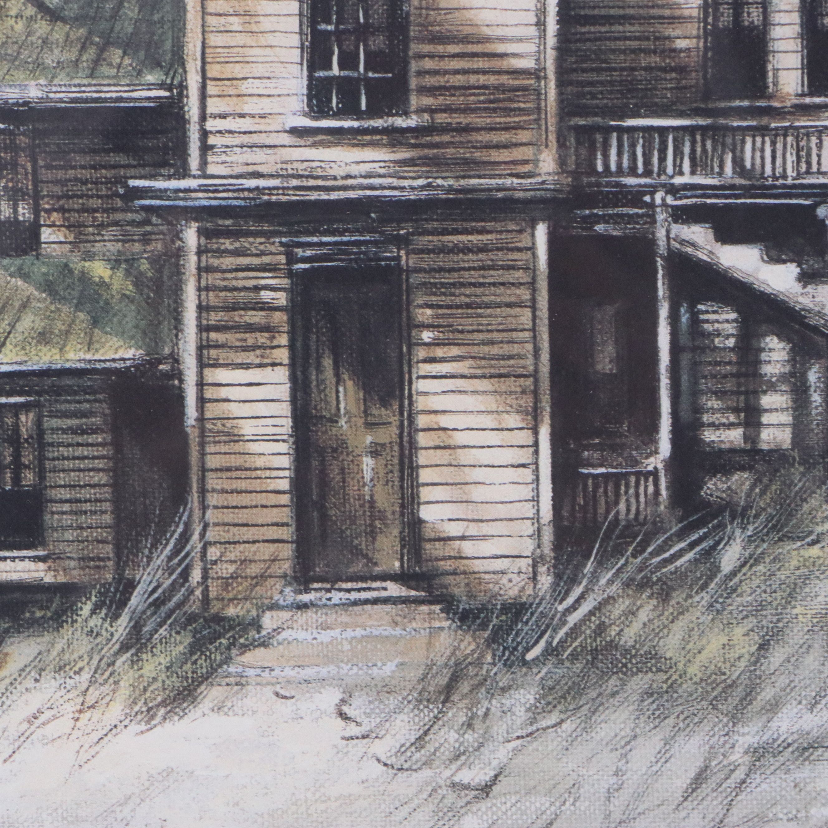 Robert Fabe Offset Lithograph "Beach House," Late 20th Century