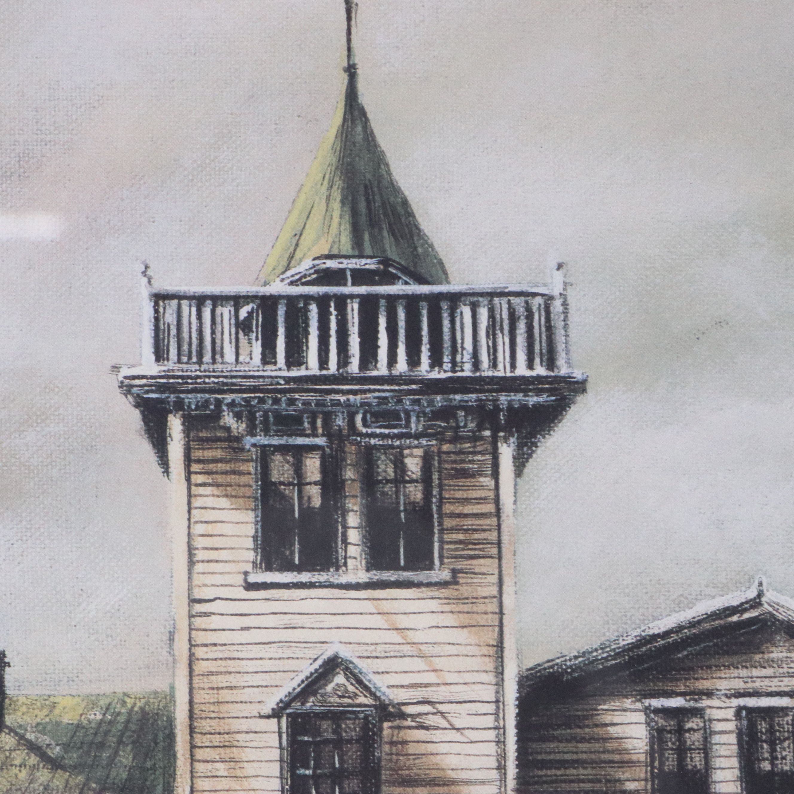 Robert Fabe Offset Lithograph "Beach House," Late 20th Century