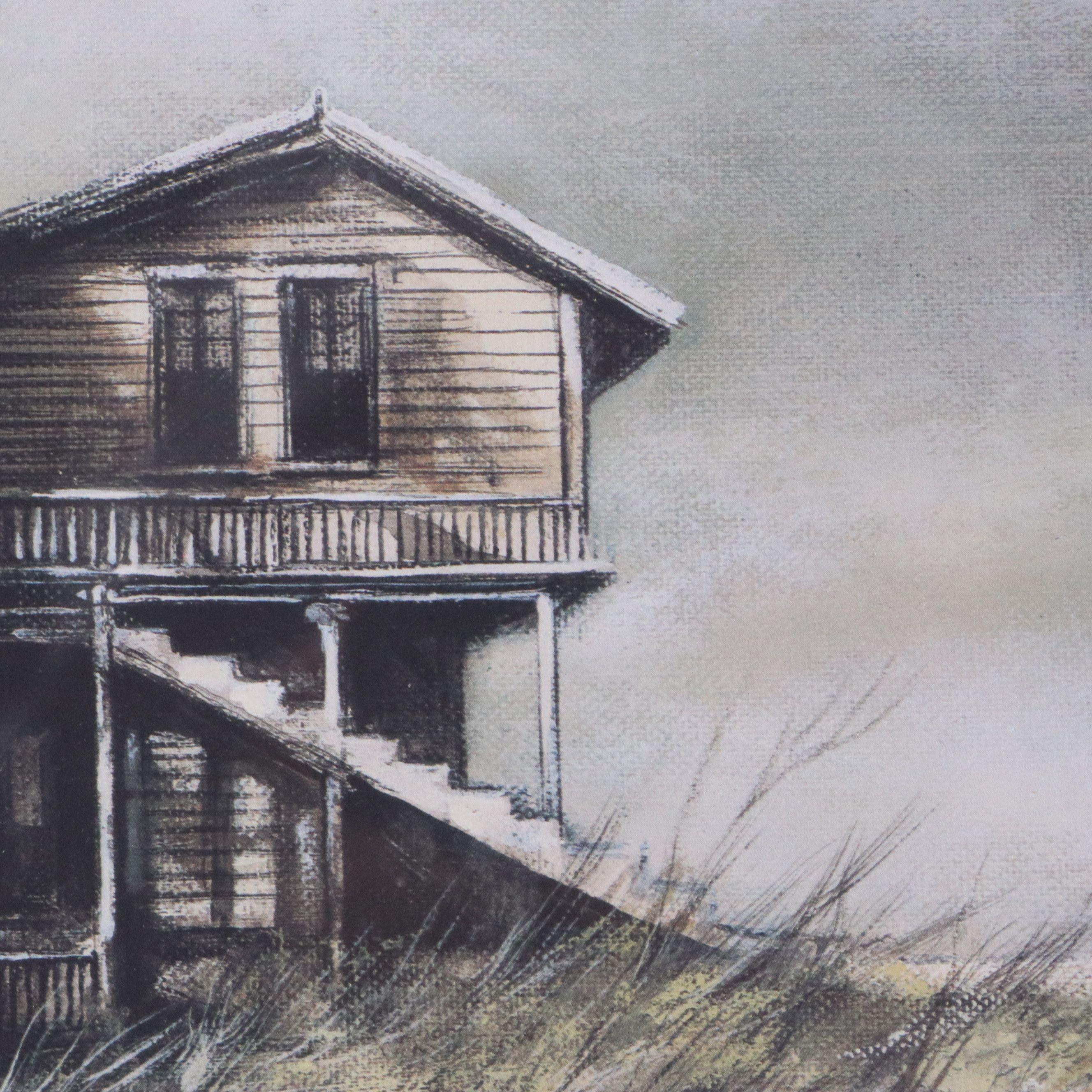Robert Fabe Offset Lithograph "Beach House," Late 20th Century