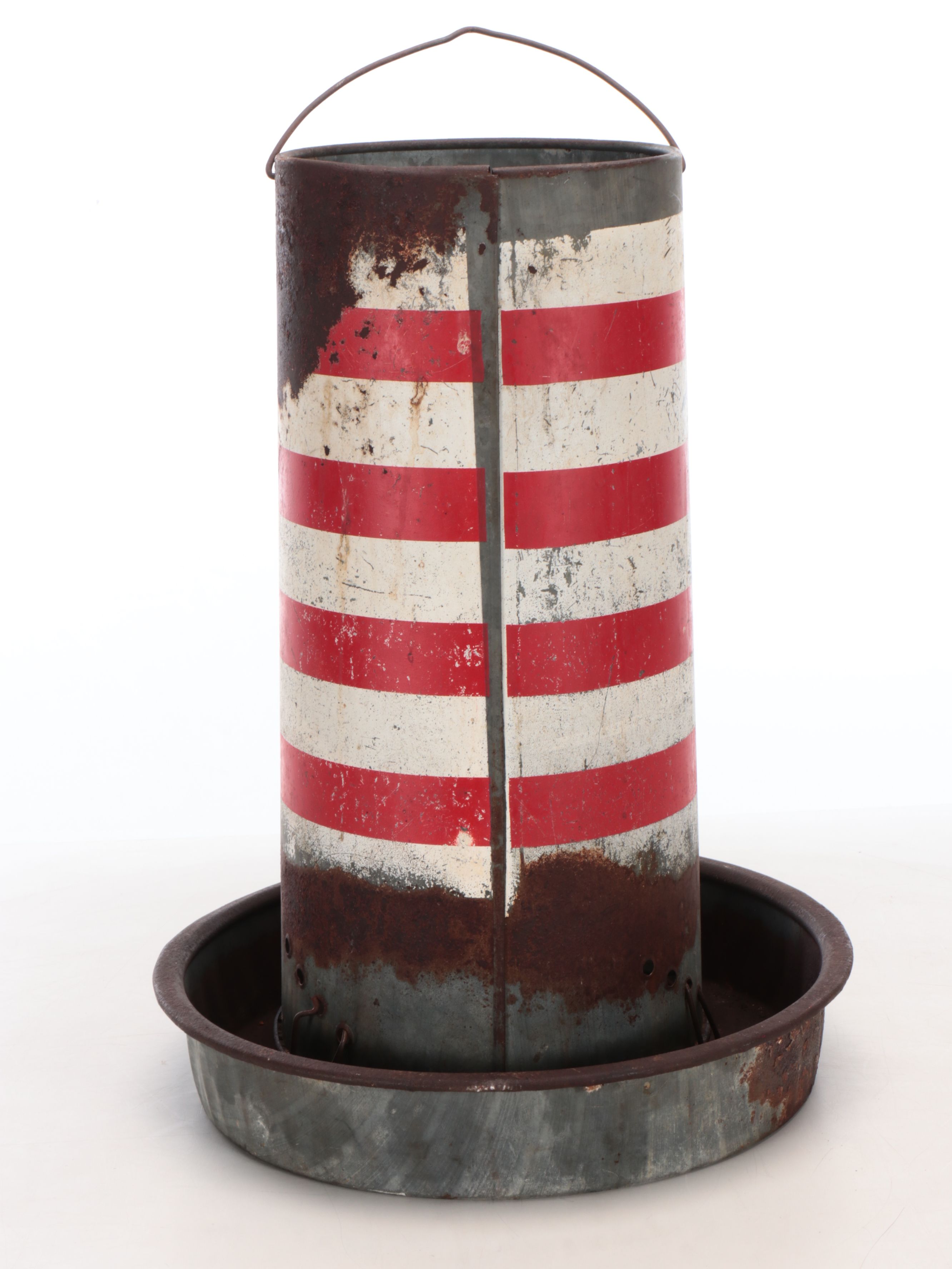 Big H Equipment Polychrome Metal Chicken Feeder, Vintage