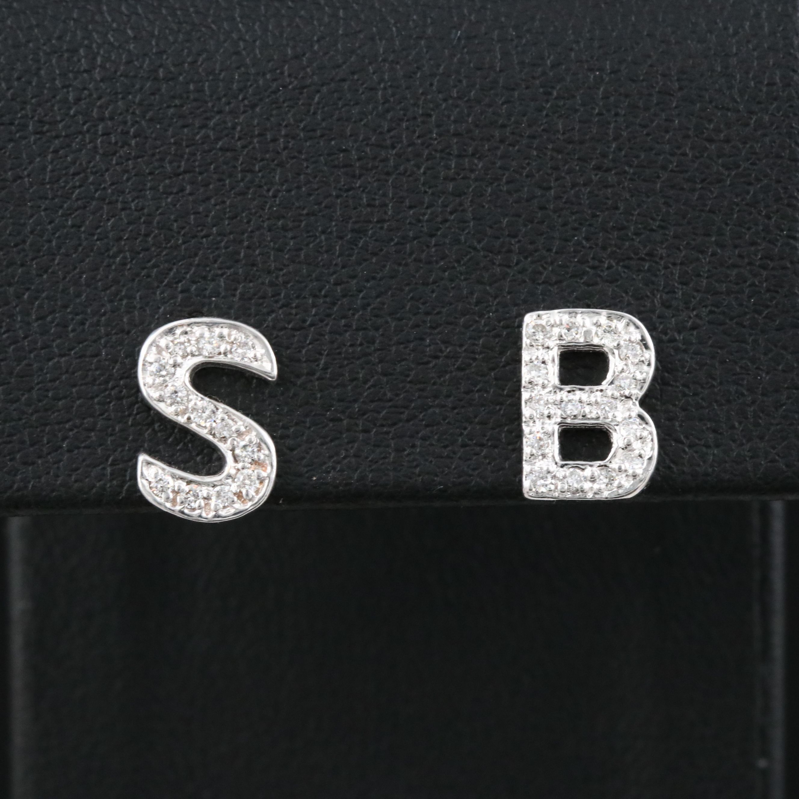 14K 0.18 CTW Diamond Initial Earrings