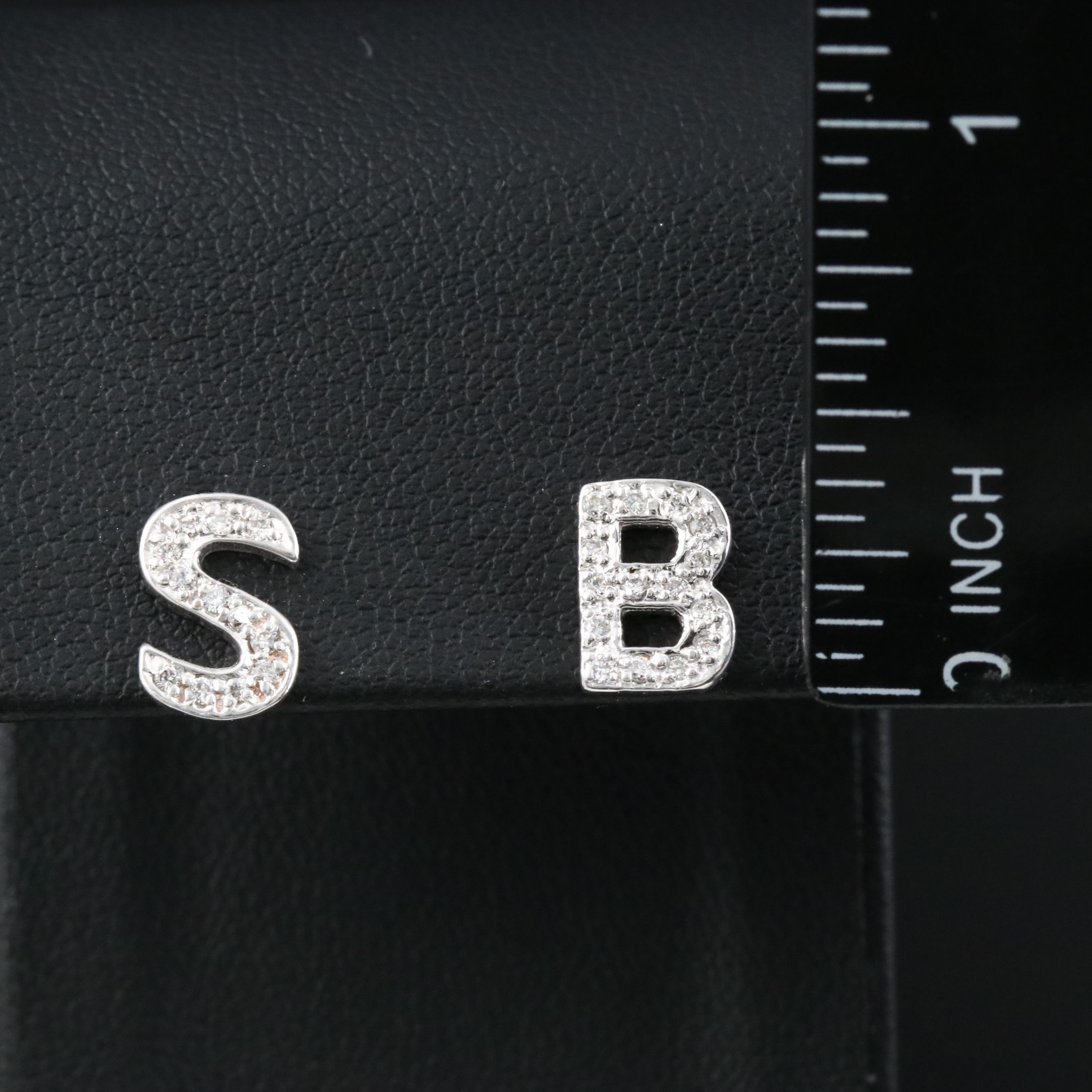 14K 0.18 CTW Diamond Initial Earrings