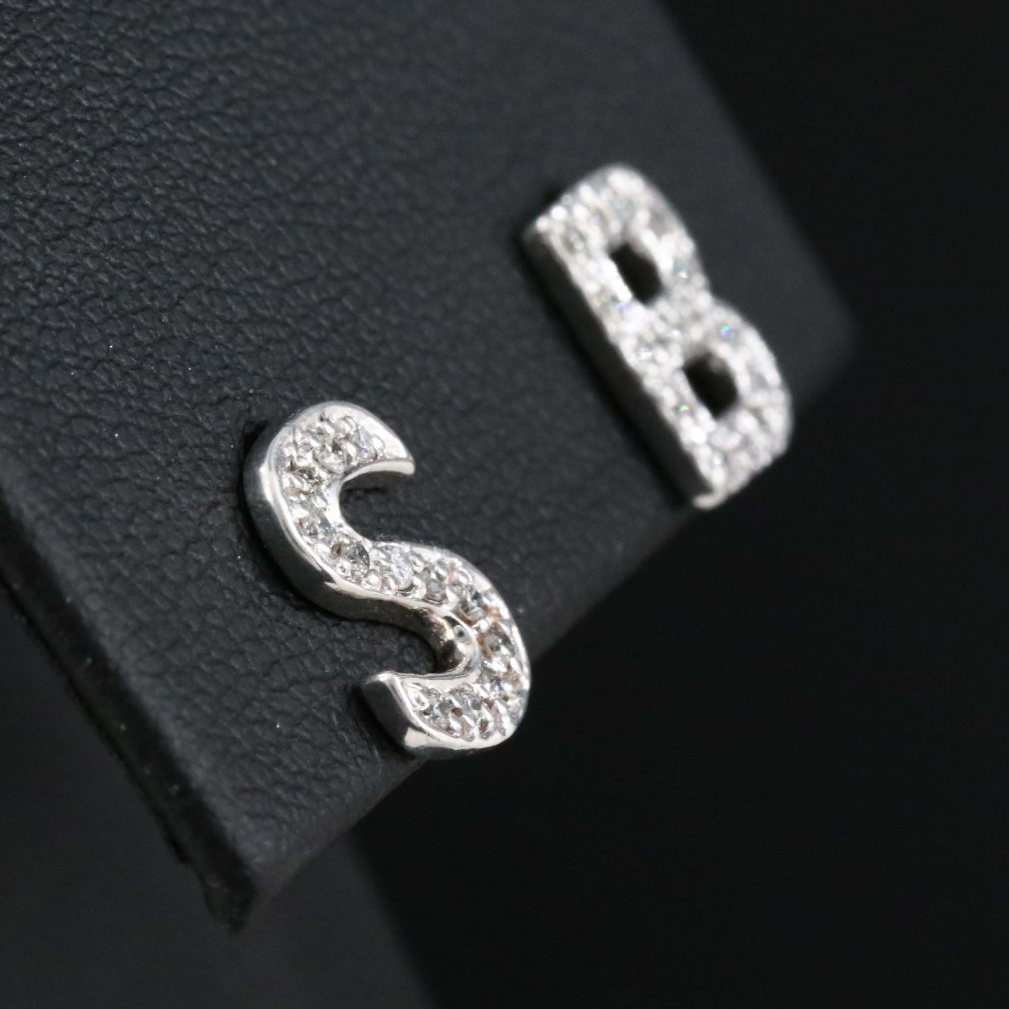 14K 0.18 CTW Diamond Initial Earrings