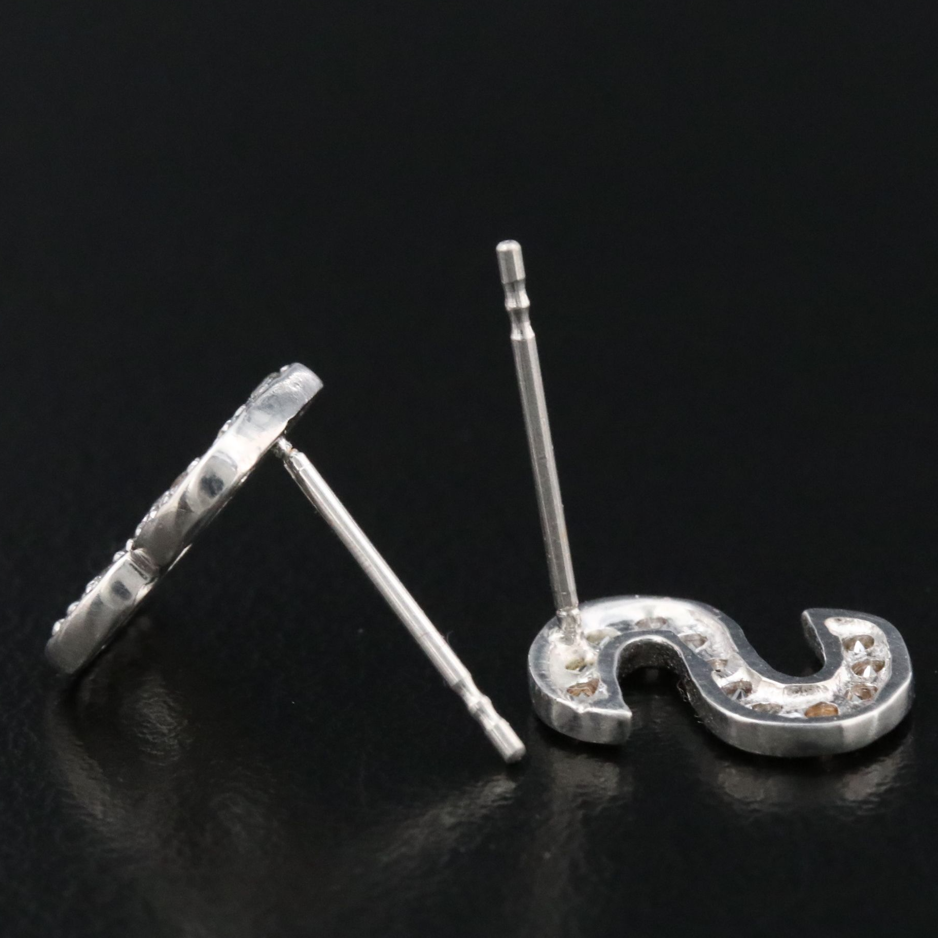 14K 0.18 CTW Diamond Initial Earrings