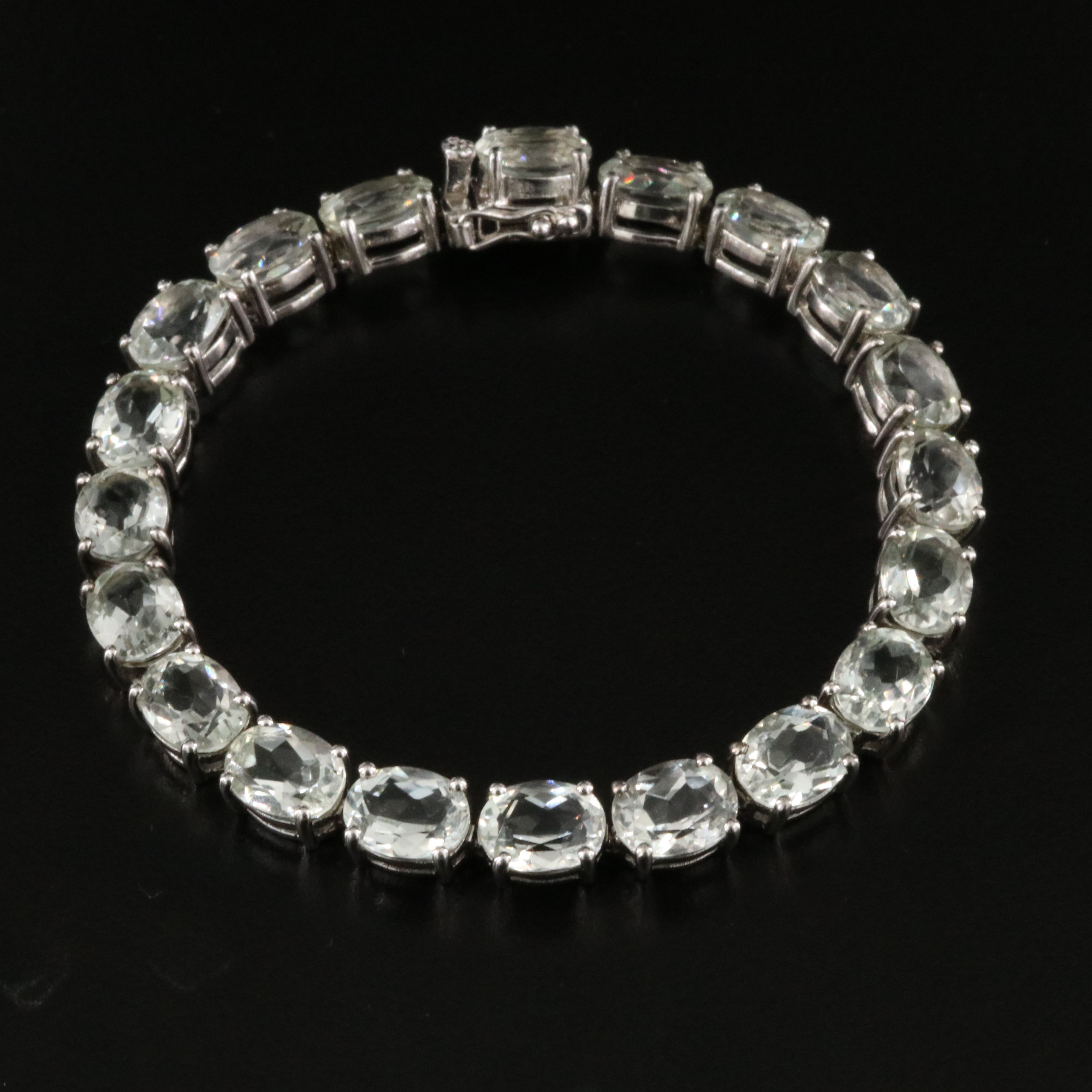 Sterling Prasiolite Line Bracelet