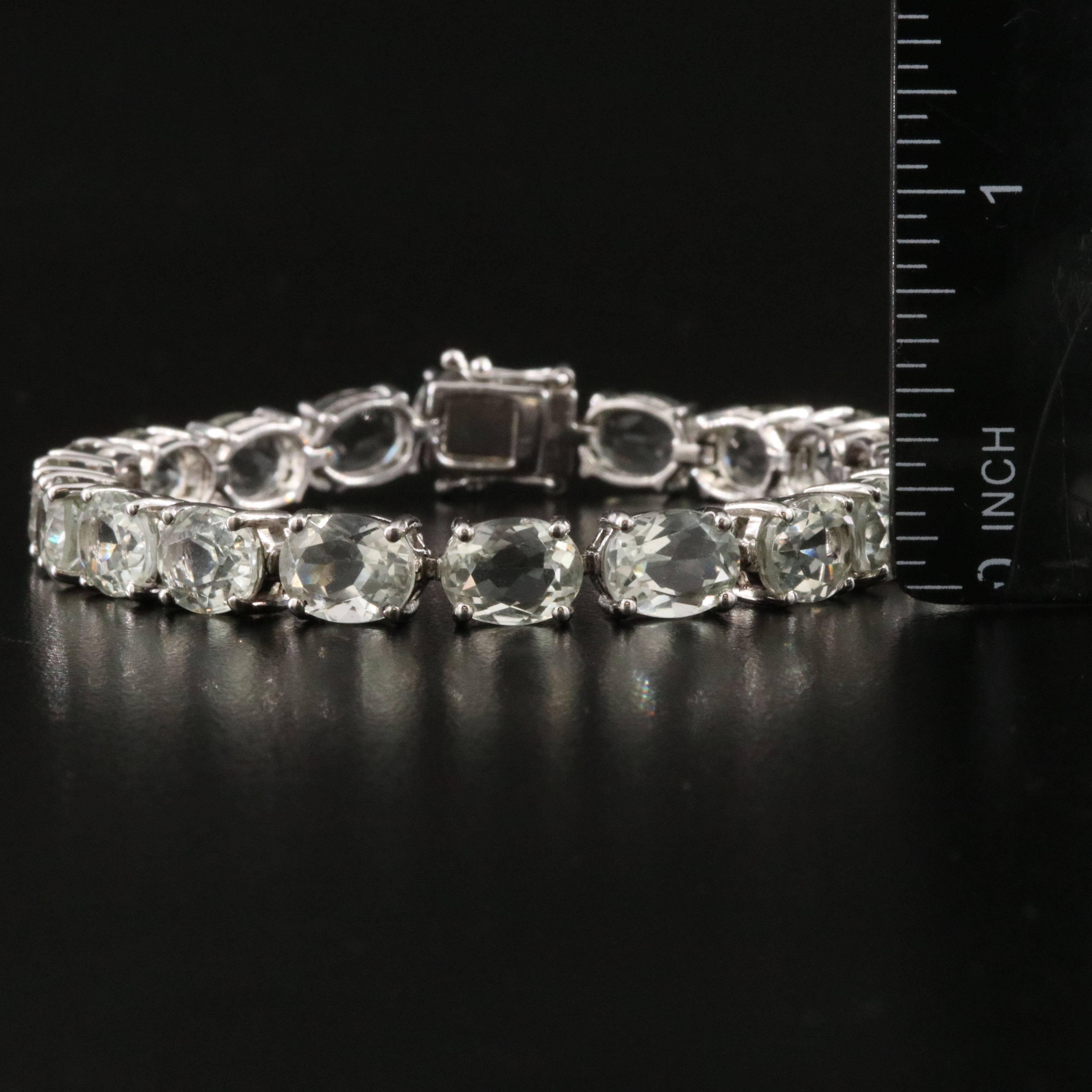 Sterling Prasiolite Line Bracelet
