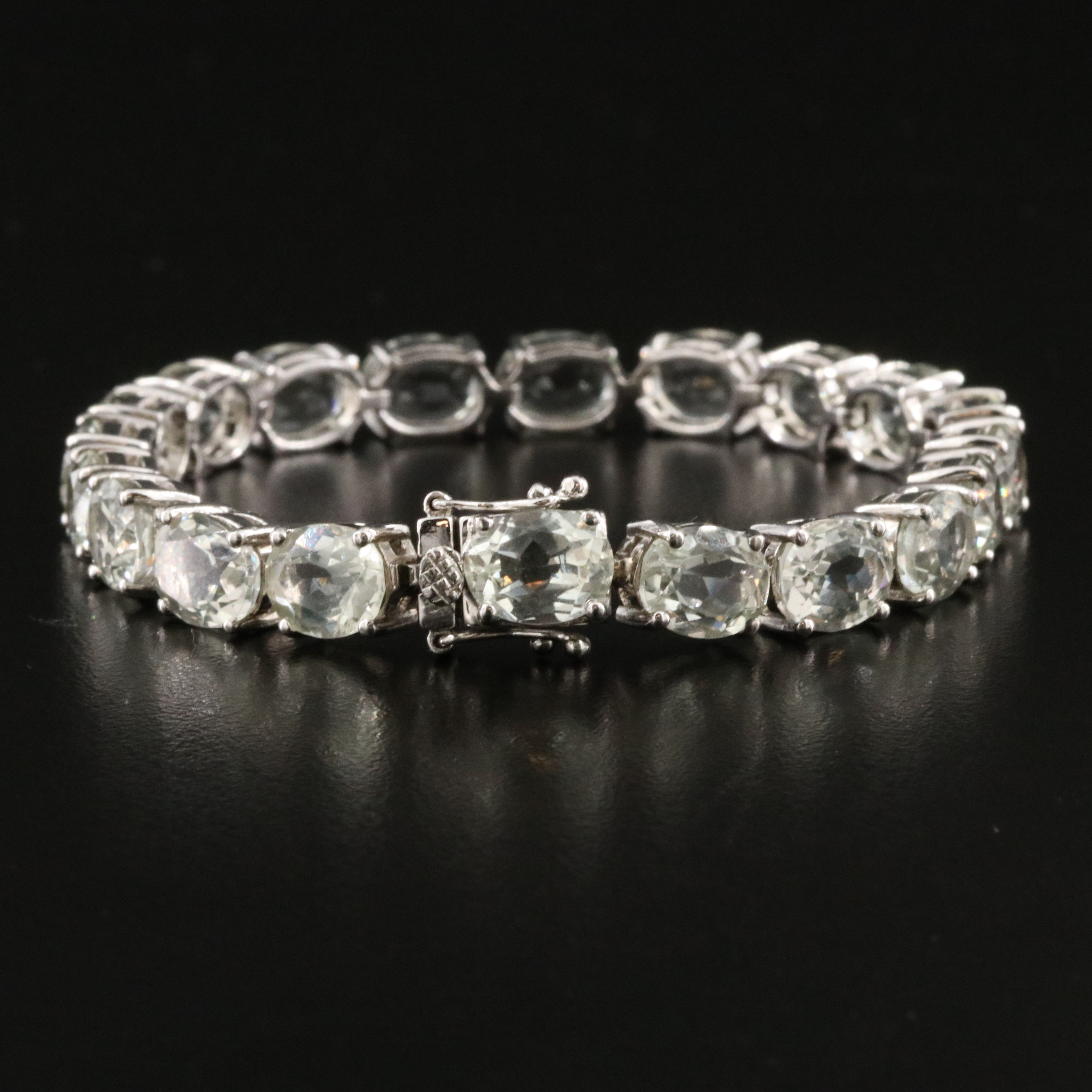 Sterling Prasiolite Line Bracelet