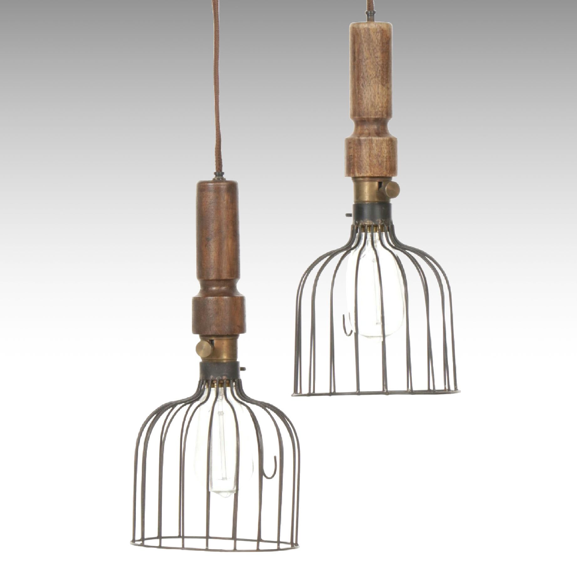 Anthropologie Industrial Style "Mechanic’s Beacon Lights with Large Cage"