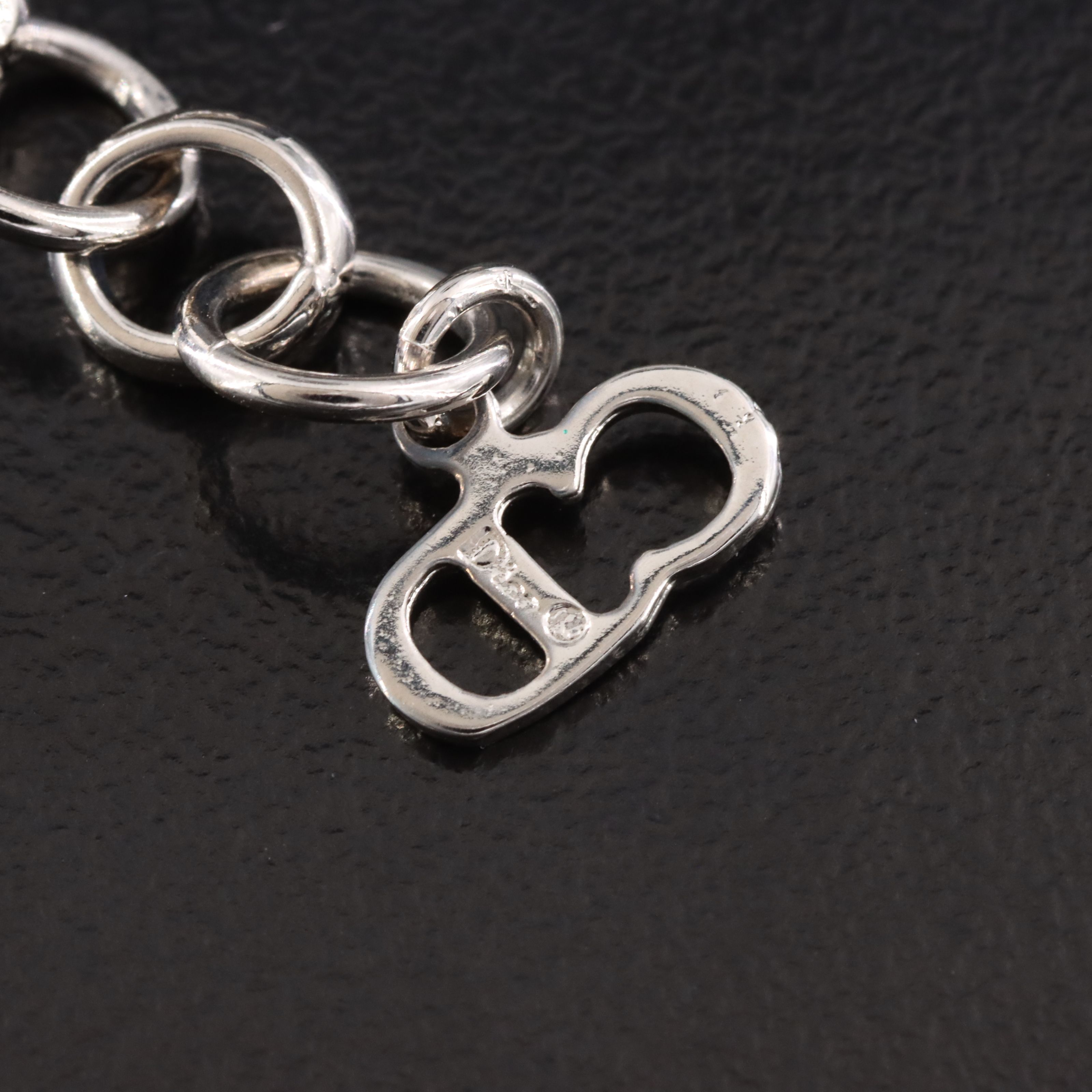 Christian Dior CD Leather Bow Choker Necklace