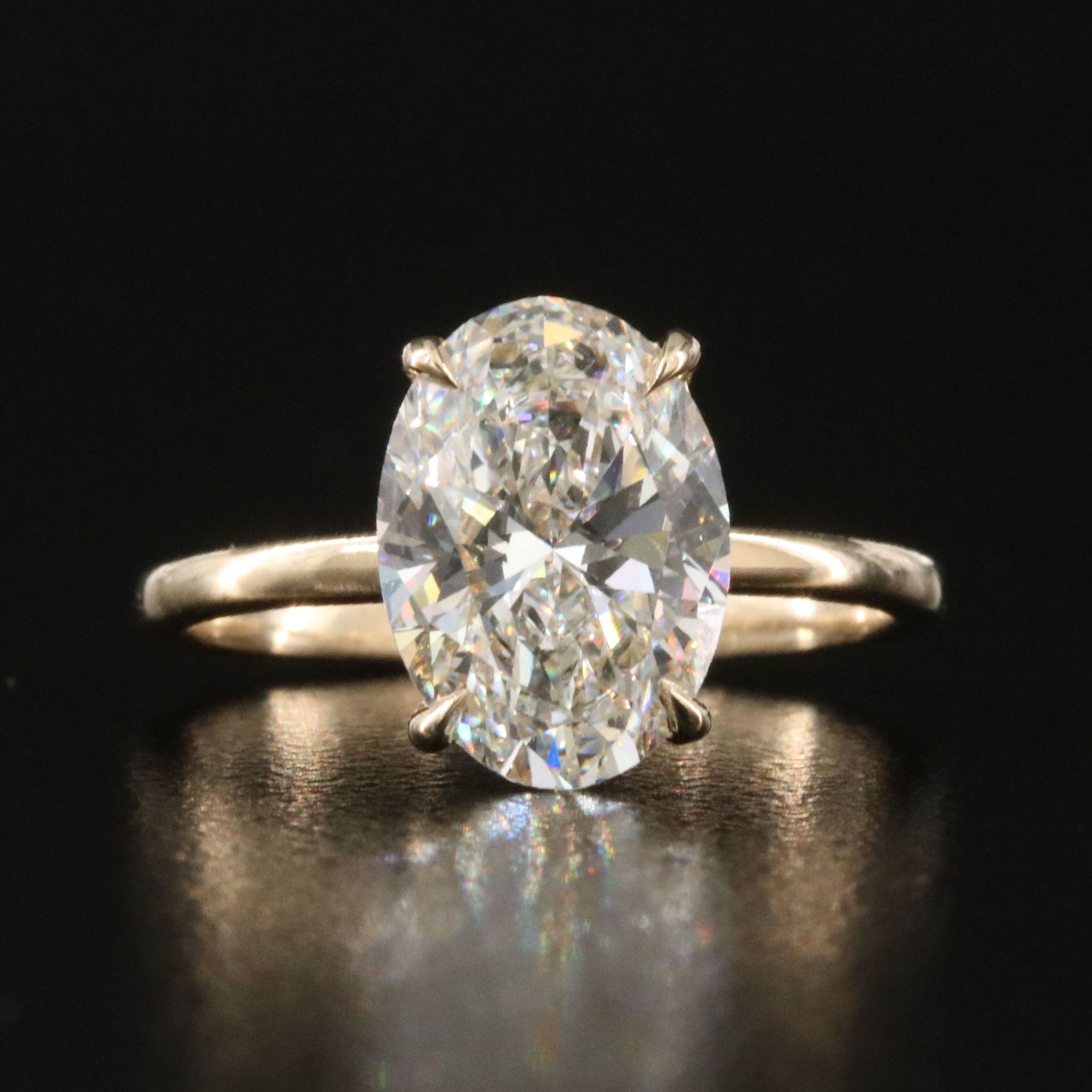 14K 3.01 CT Lab Grown Diamond Solitaire Ring with IGI Report