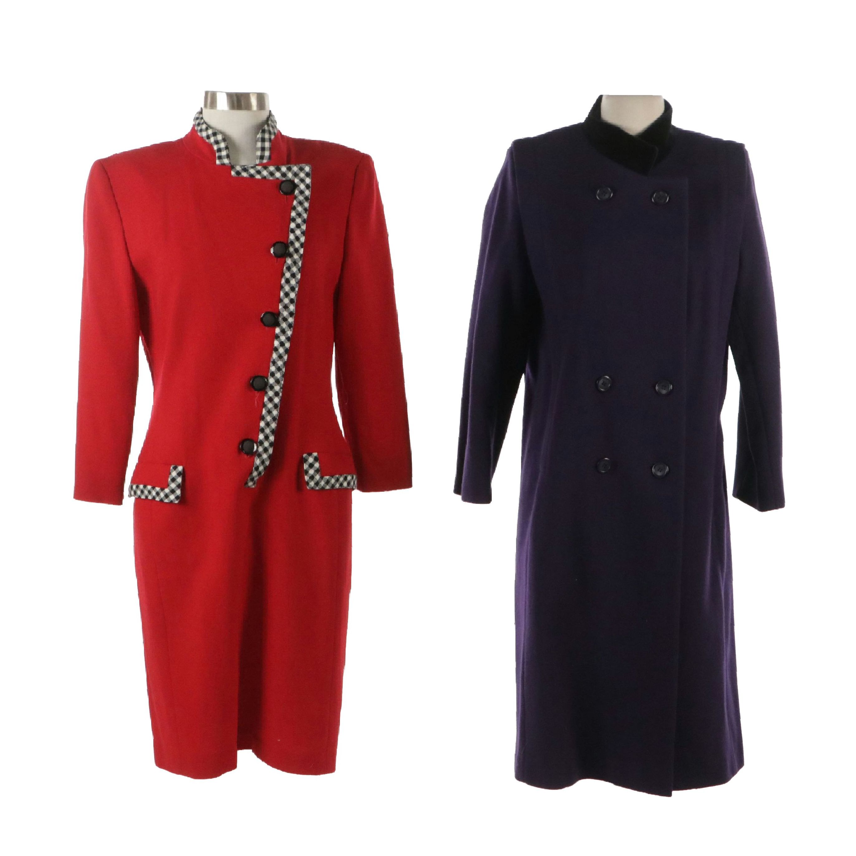 Chetta B Wool Dress and J.G. Hook Double-Breasted Coat