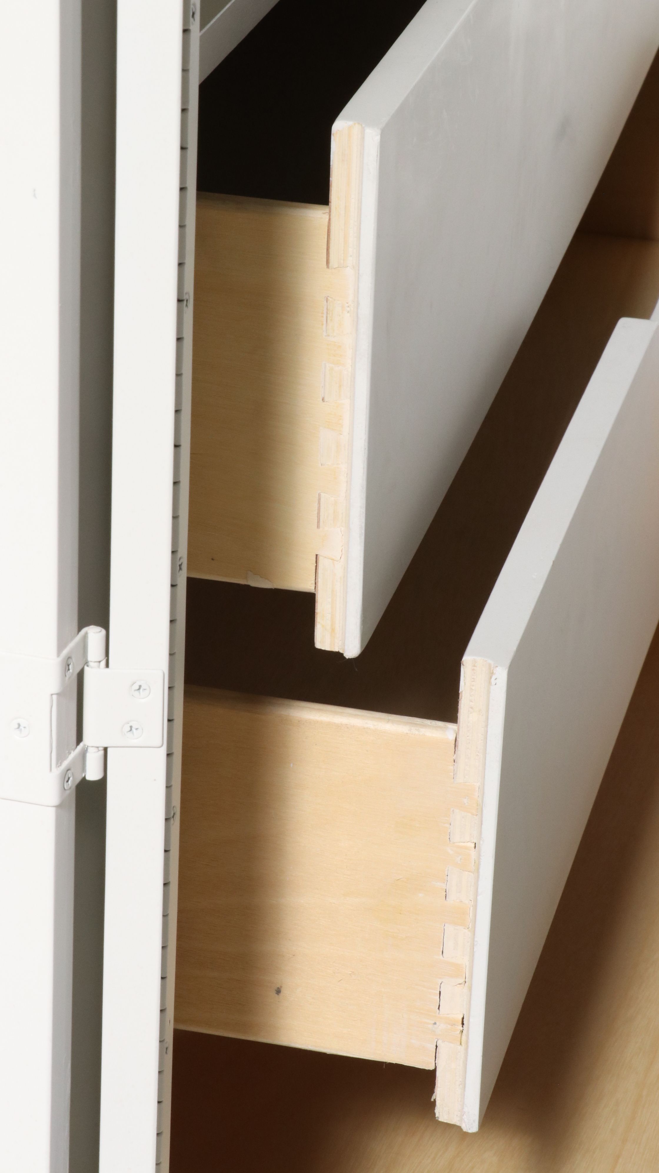 Stanley Furniture White Wood Coastal Style Shutter Front Armoire, 21st Century