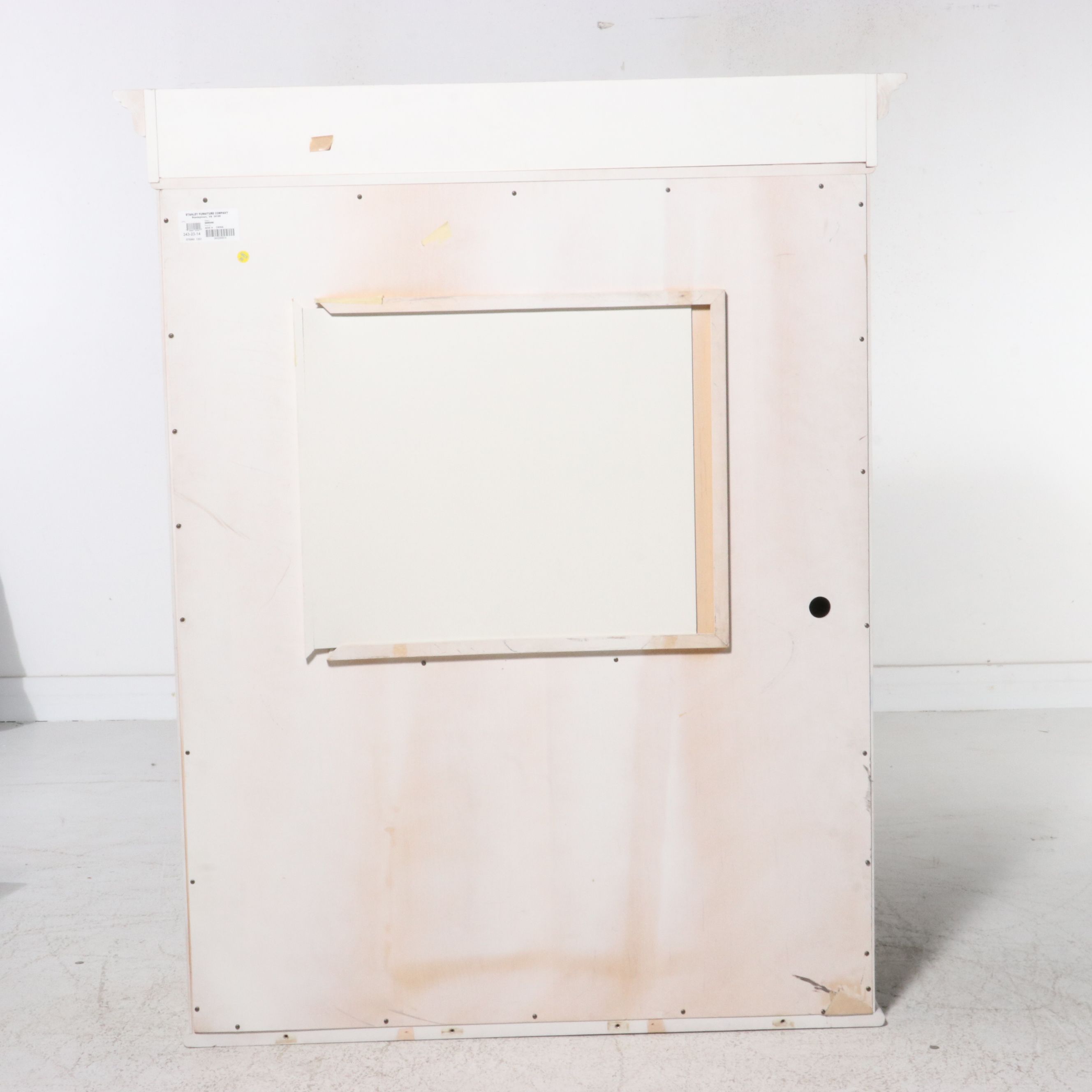 Stanley Furniture White Wood Coastal Style Shutter Front Armoire, 21st Century