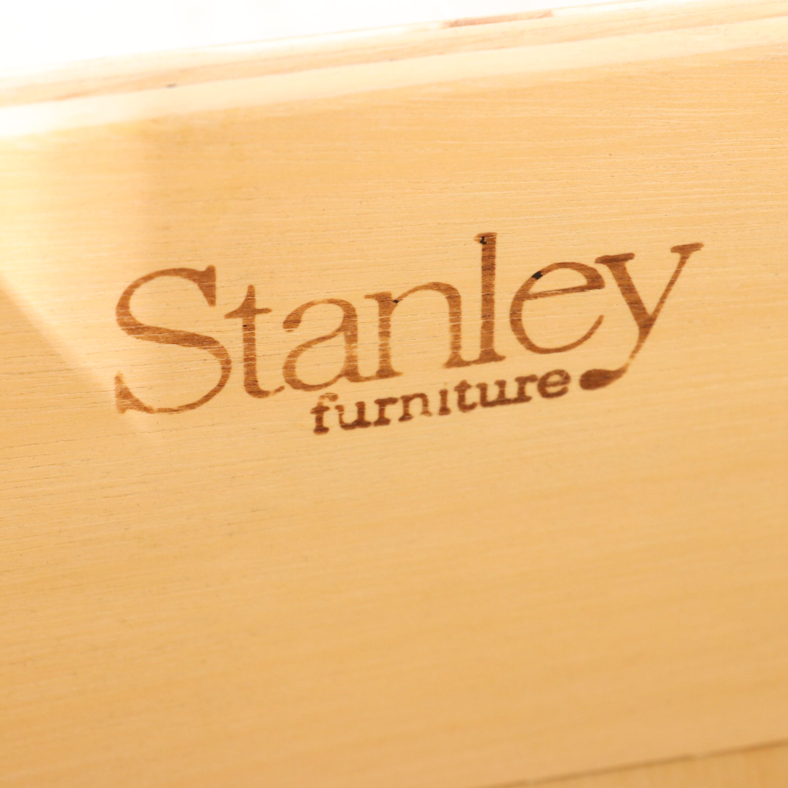 Stanley Furniture White Wood Coastal Style Shutter Front Armoire, 21st Century