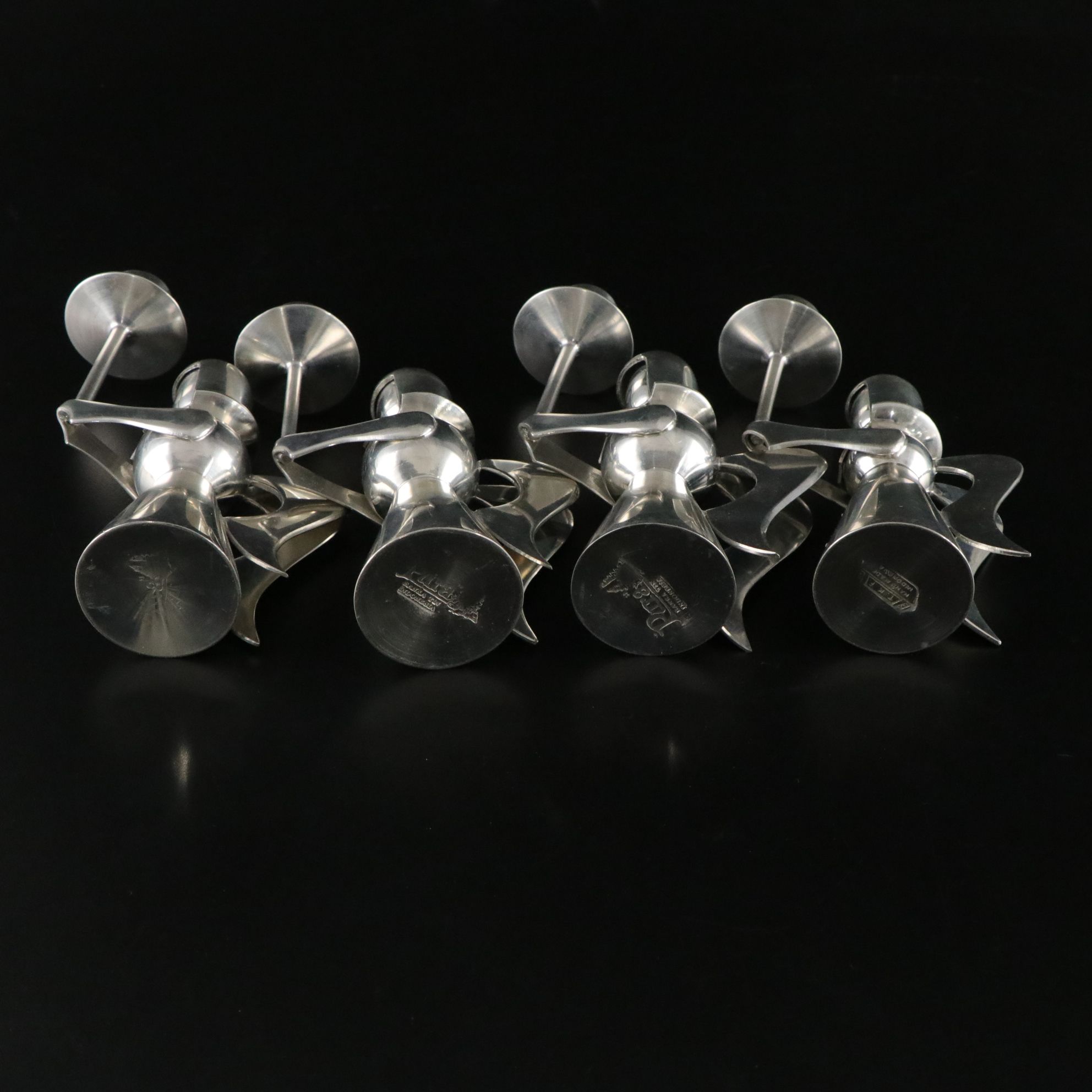 Angel Motif Crystal Figurine and Metal Candlestick Holders with Bells