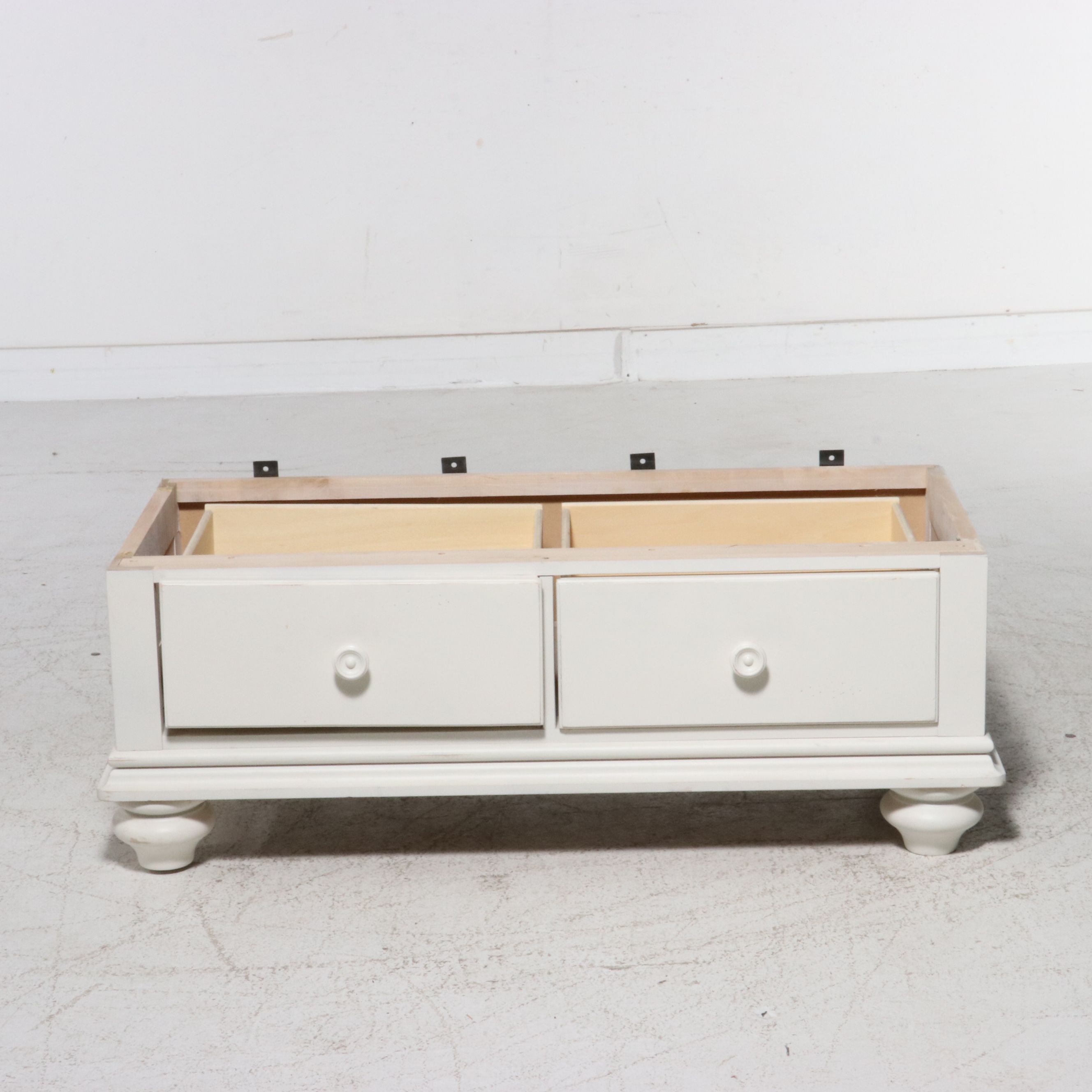 Stanley Furniture White Wood Coastal Style Shutter Front Armoire, 21st Century